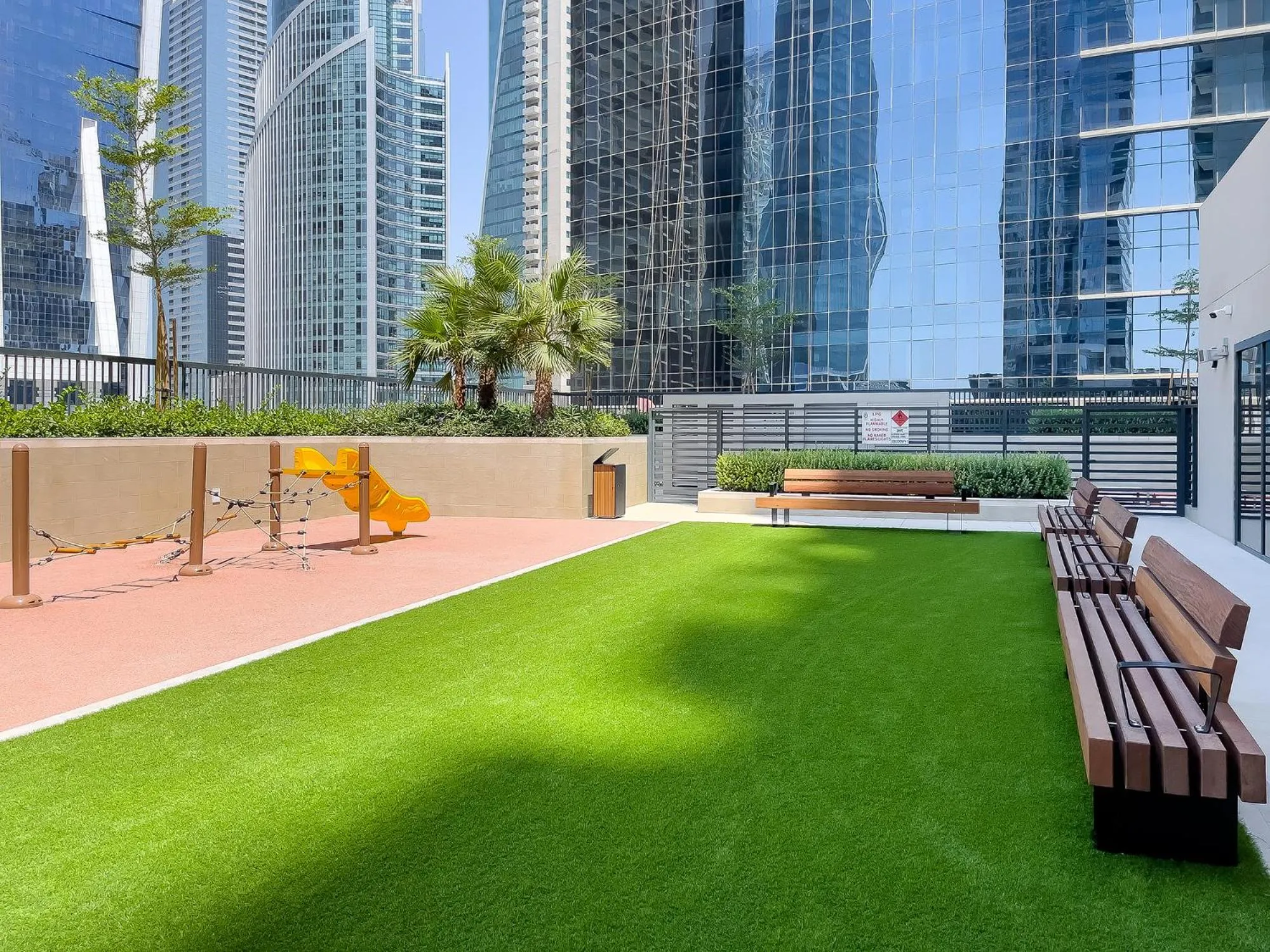 Children play ground in Zada Tower 1BR with amazing Dubai Canal view