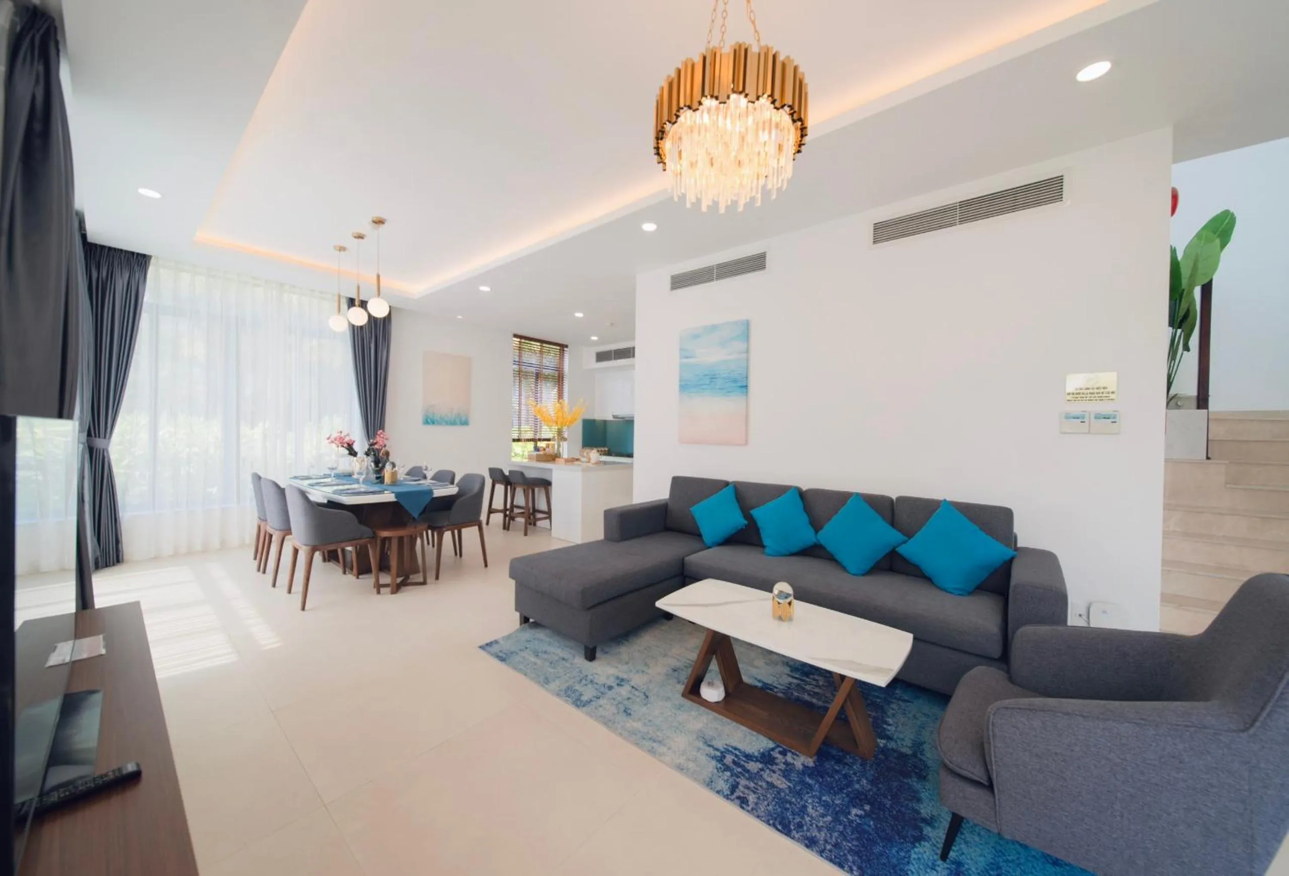 Living room in Hese Pool Villas & Resort Cam Ranh