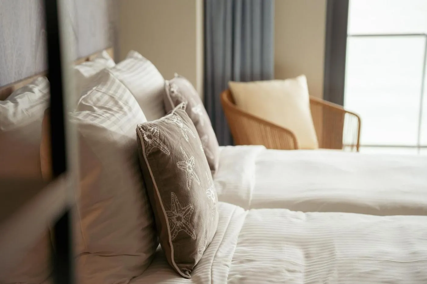 Bed in Beachfront Boutiquehotel