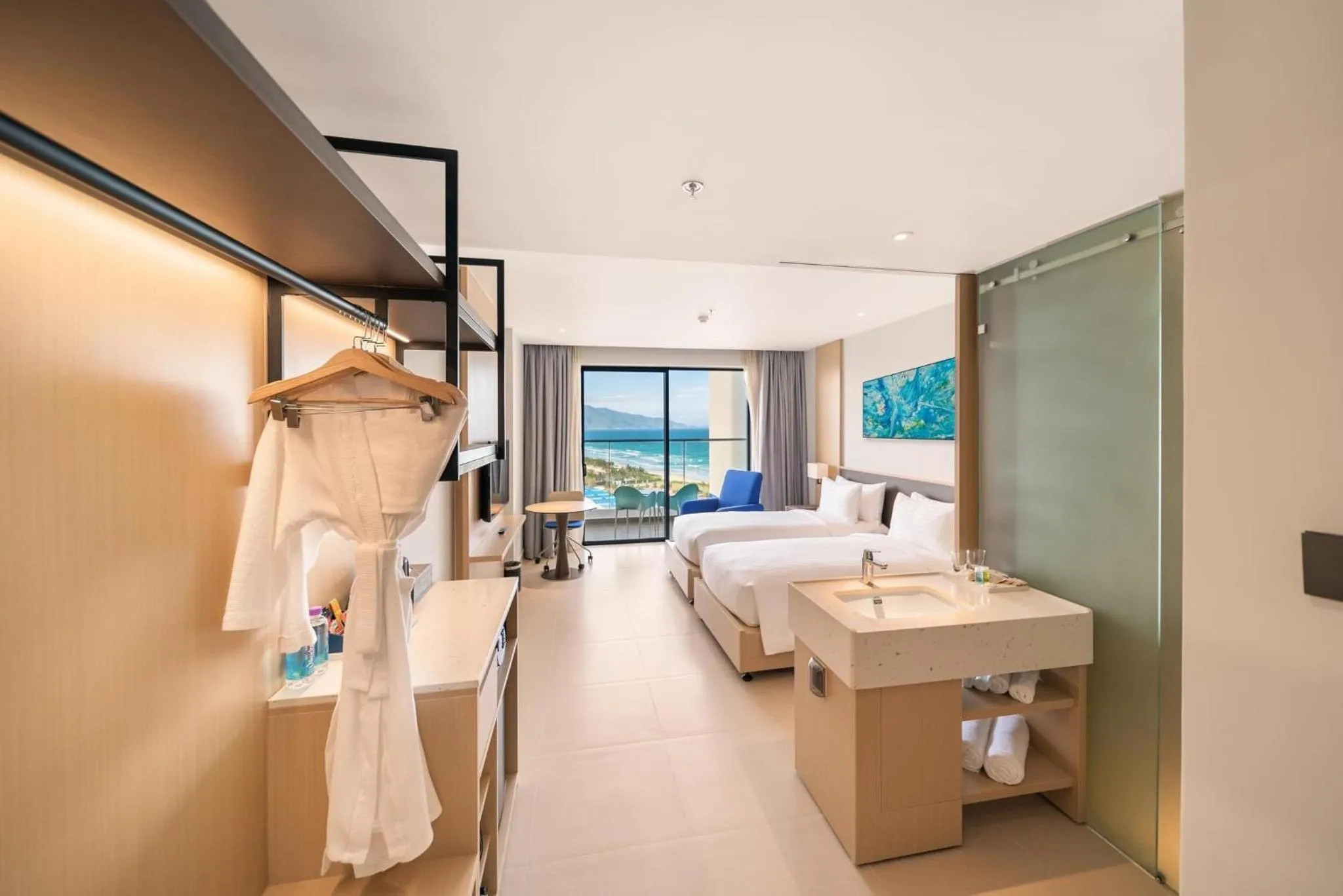 Photo of the whole room, Bed in The Oceanfront Apartment At Cam Ranh