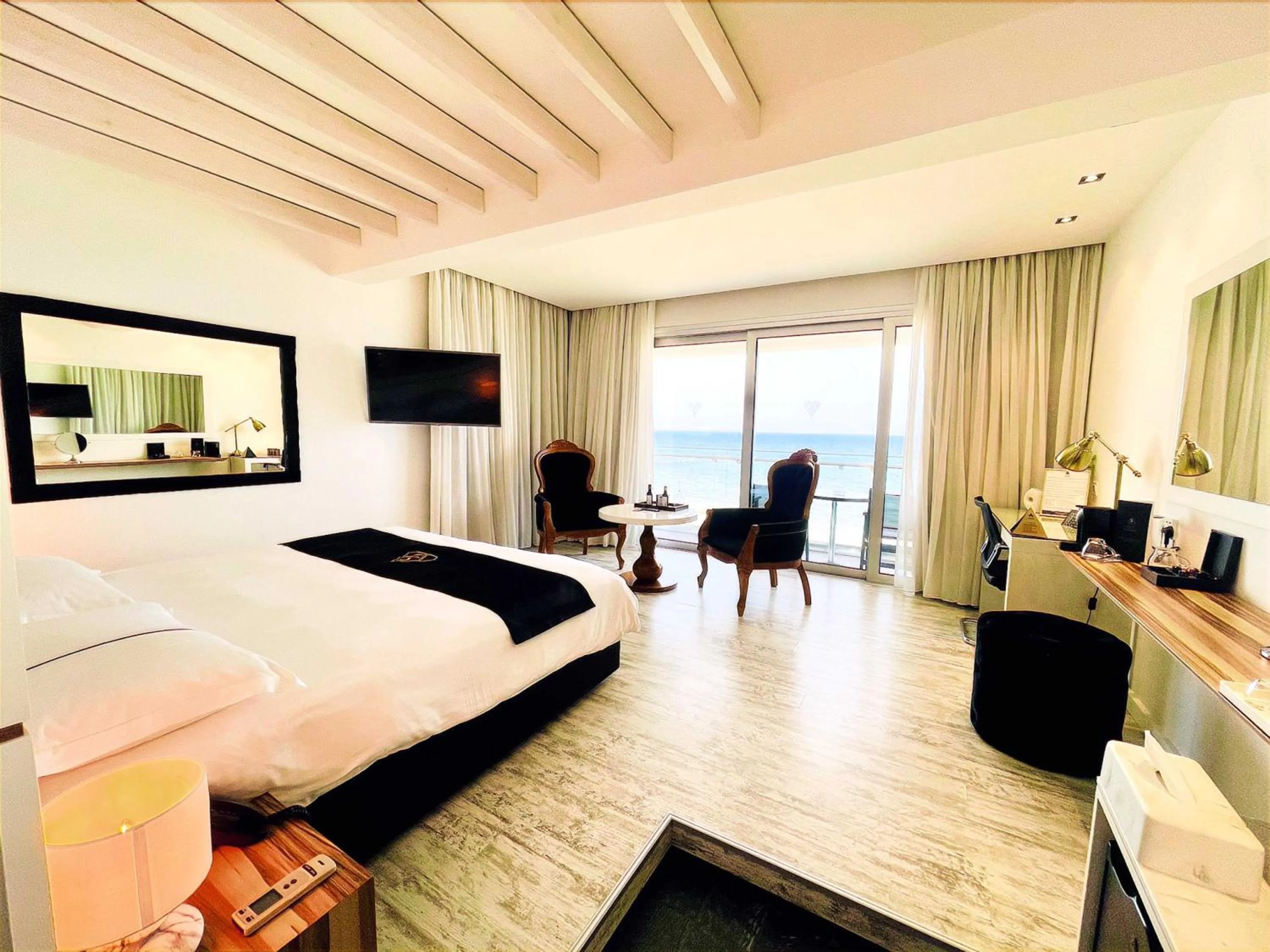 View (from property/room), Bed in The Ciao Stelio Deluxe Boutique Hotel - Adults Only