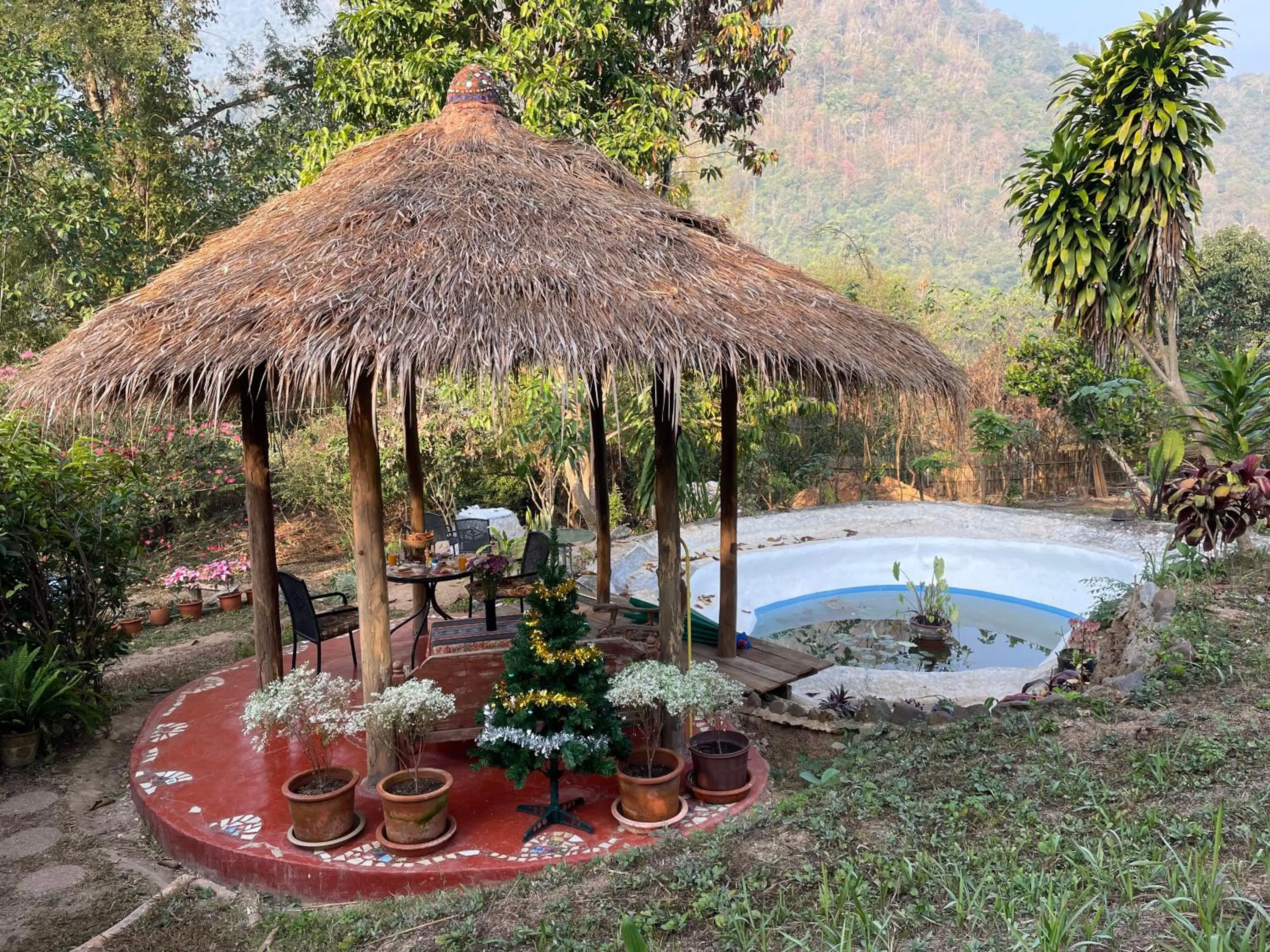 Patio in Chiang Dao Roundhouses