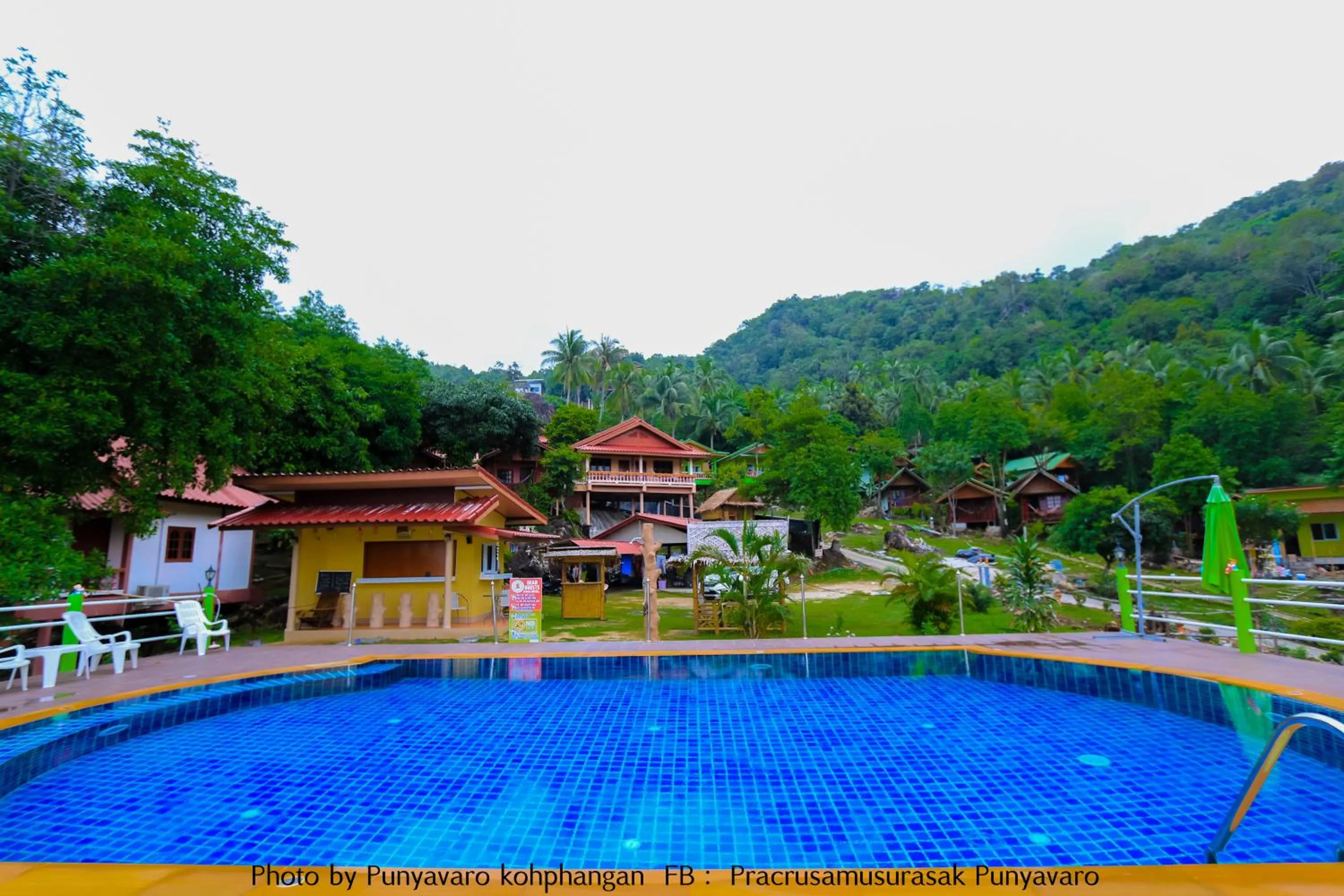 Pool view in J.B.Hut Bungalows