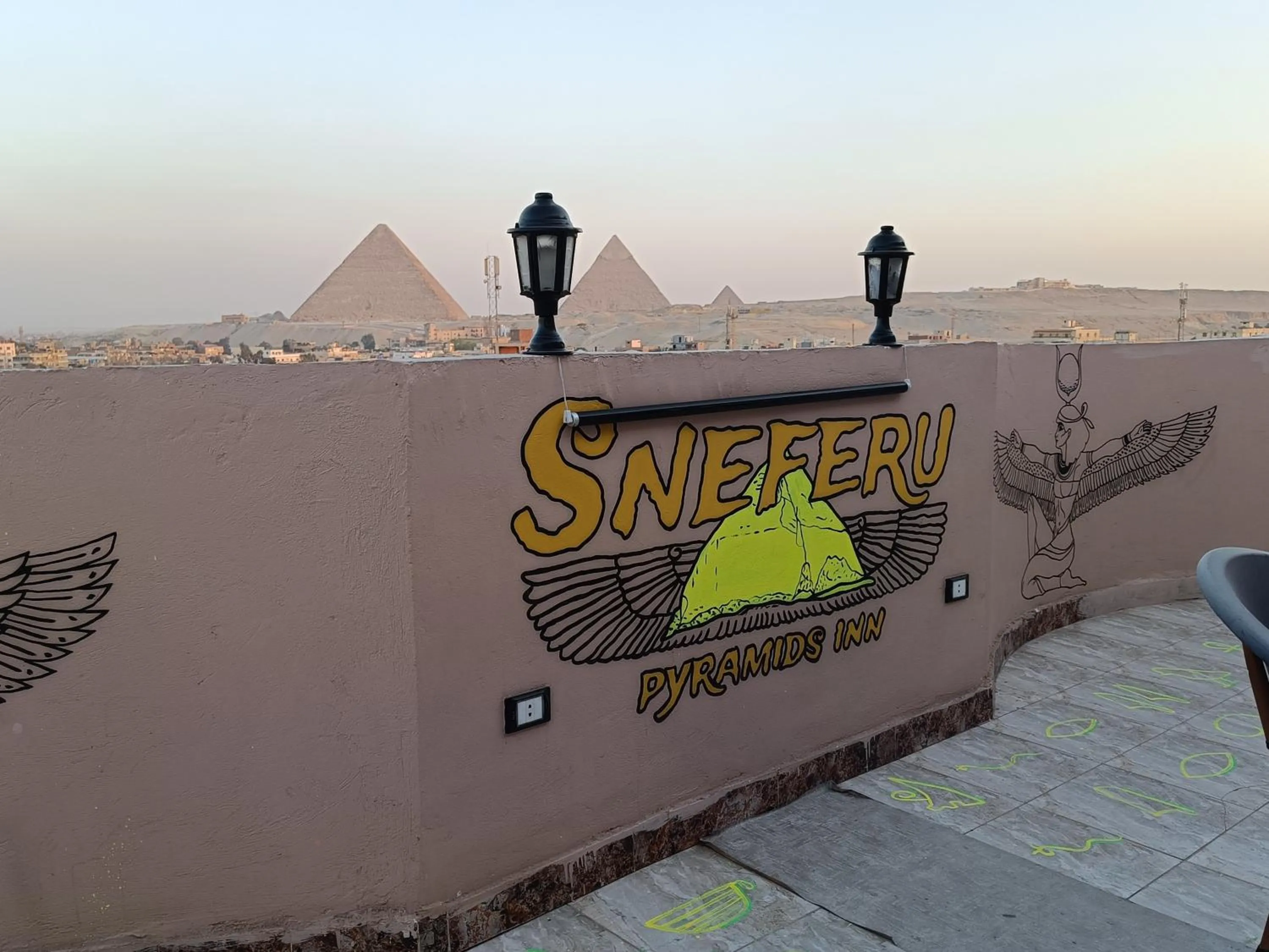 Day in Sneferu Pyramids inn - Full Pyramids View