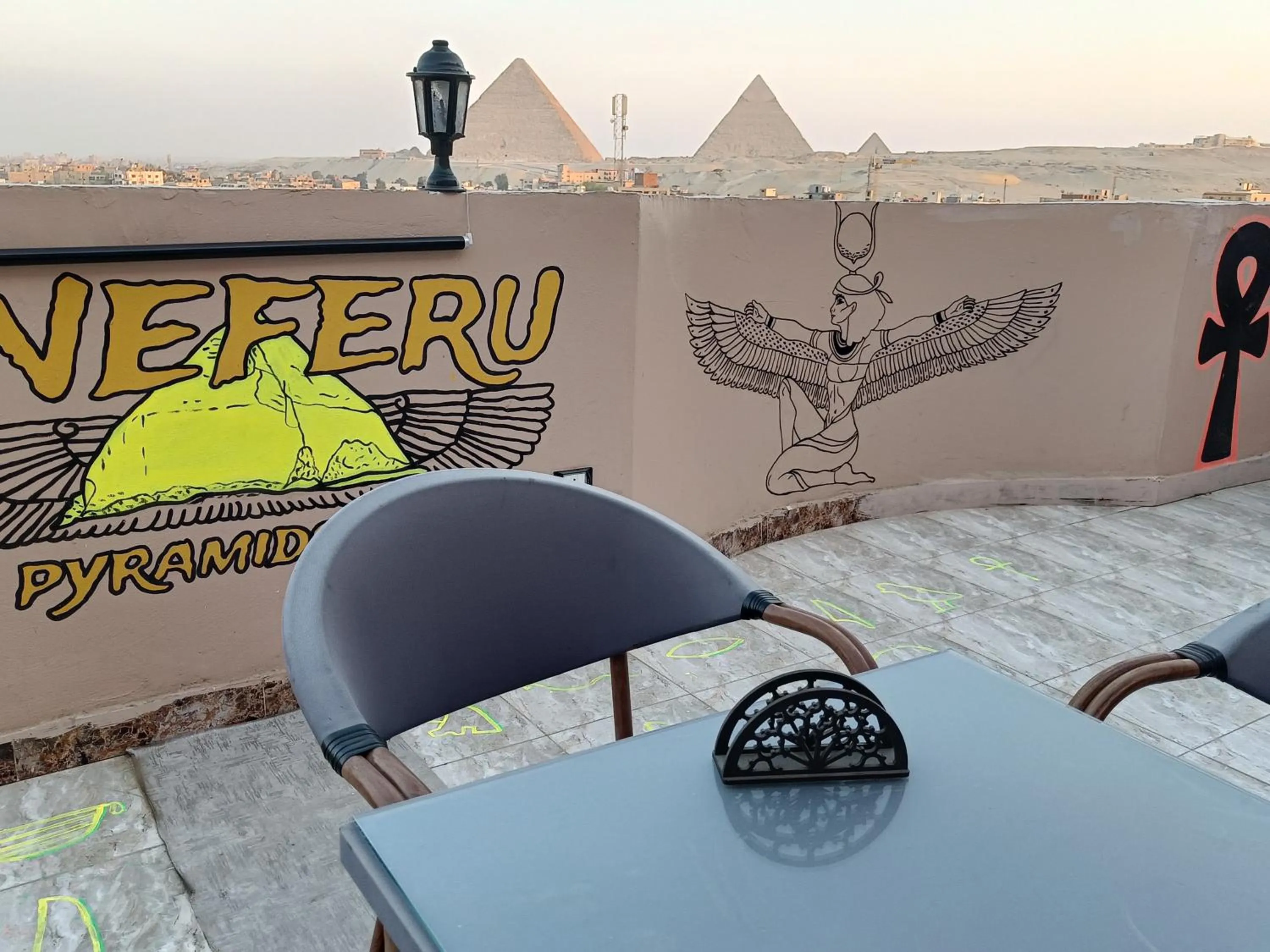 Day in Sneferu Pyramids inn - Full Pyramids View