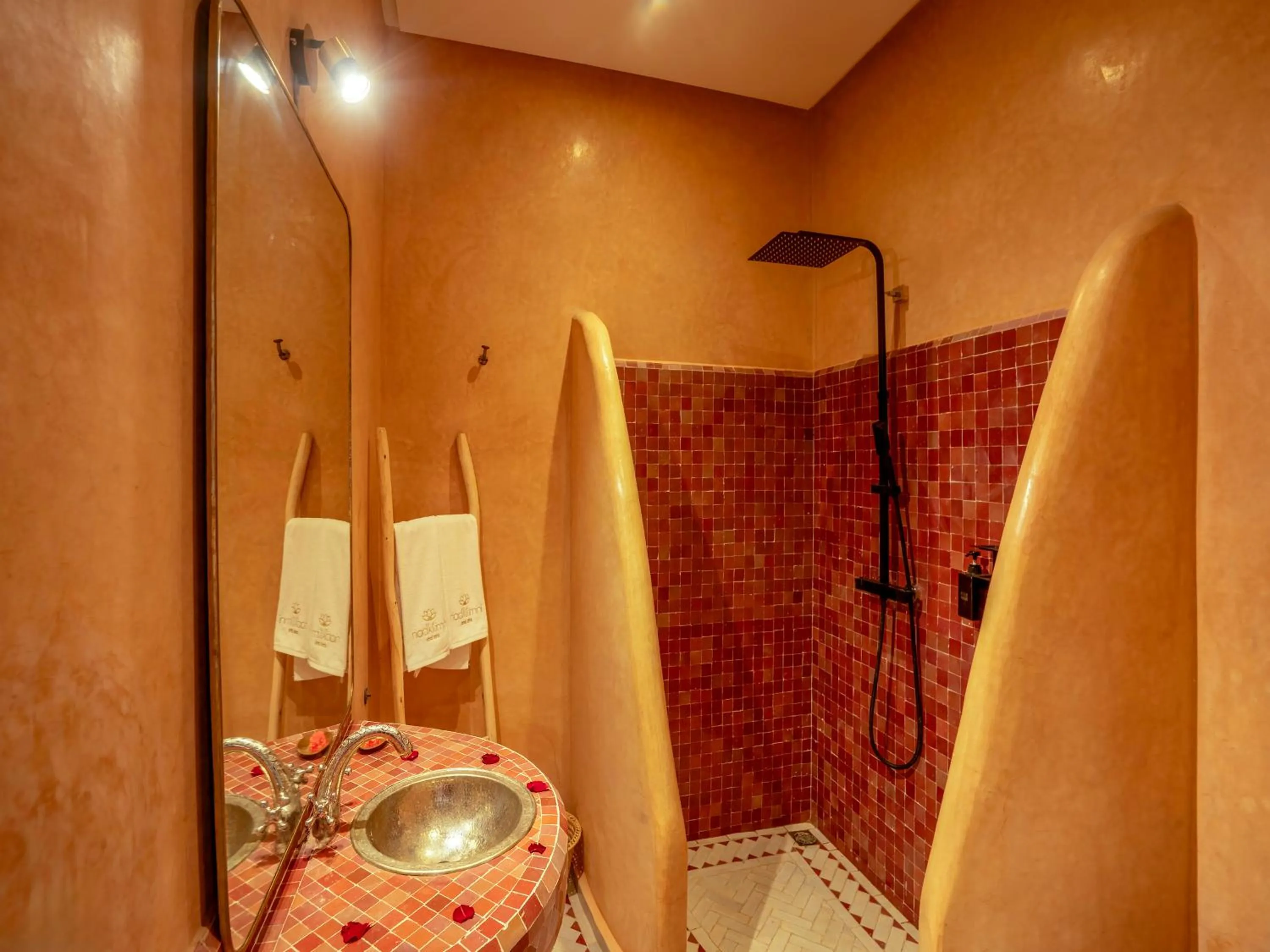 Shower, Bed in Riad Kilimini & SPA