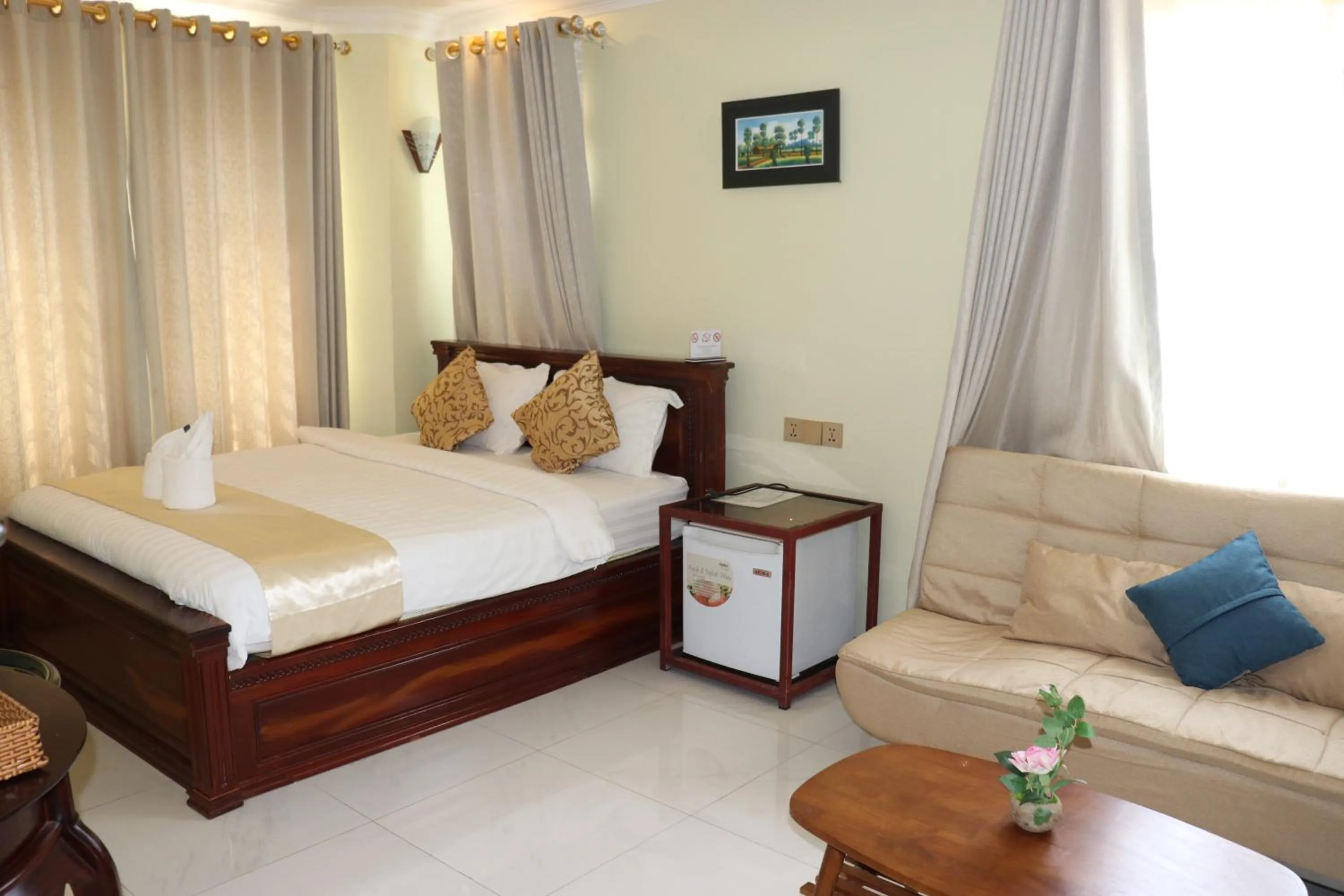 Bed in AHHA Boutique Kampot