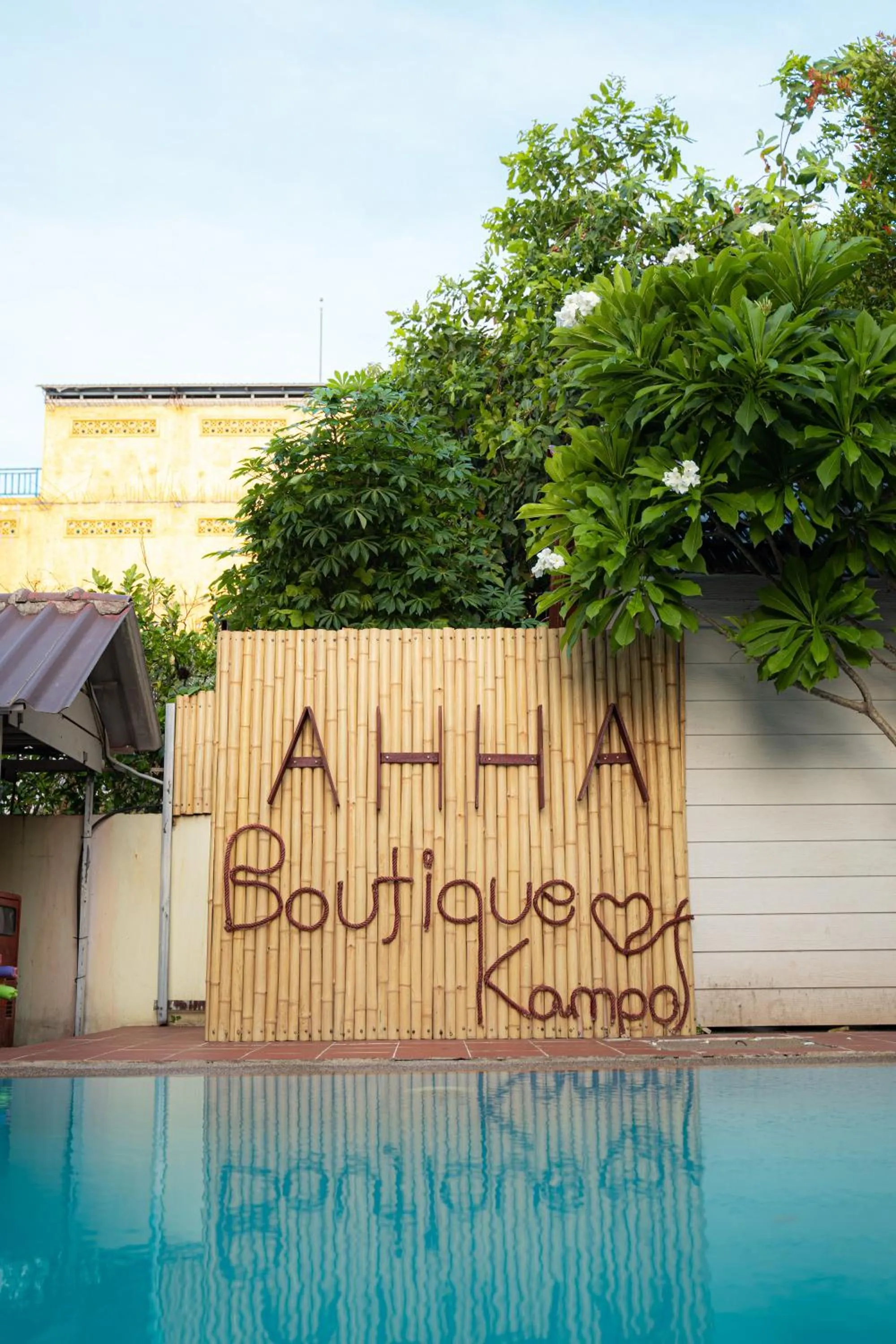 Pool view in AHHA Boutique Kampot