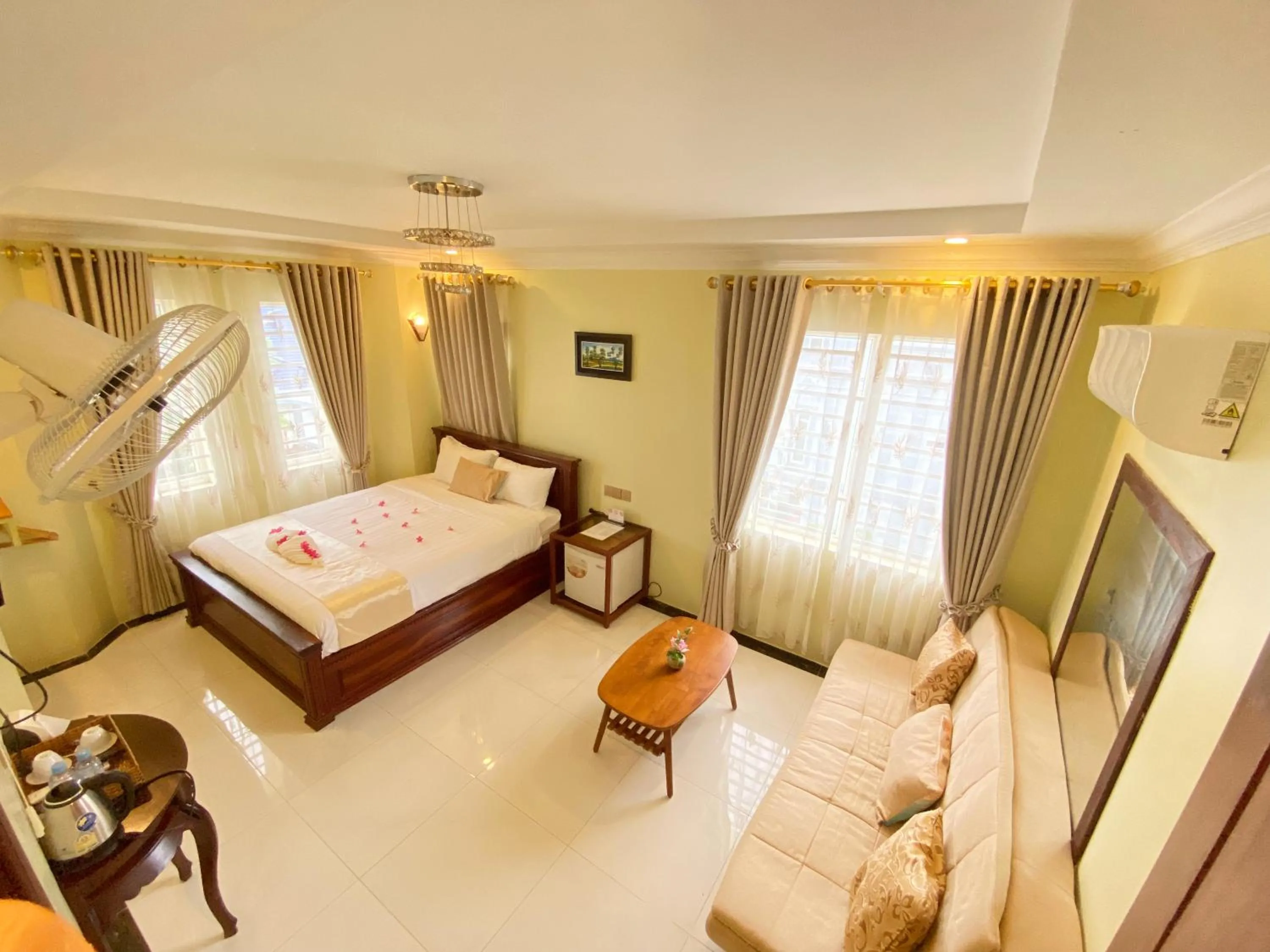 Bed in AHHA Boutique Kampot