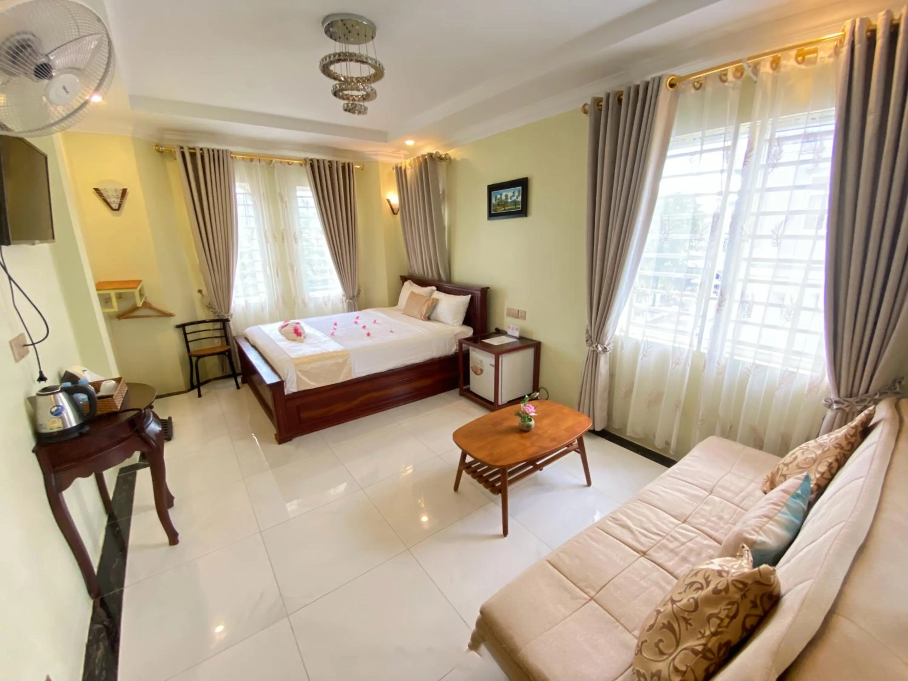 Bed in AHHA Boutique Kampot