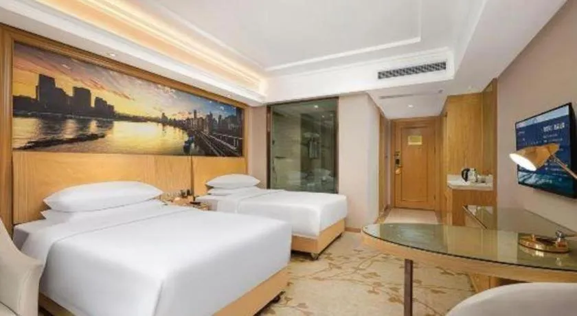Bed in Vienna Hotel Chongqing Yongchuan High-Speed Railway Station Xinglong Lake