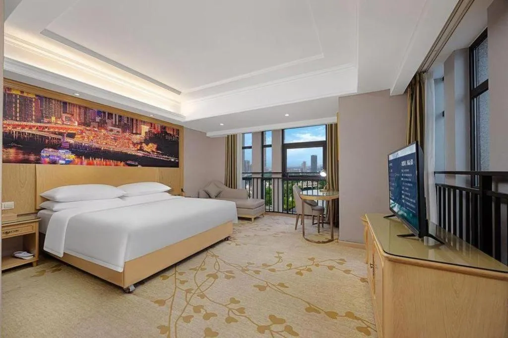 Bed in Vienna Hotel Chongqing Yongchuan High-Speed Railway Station Xinglong Lake
