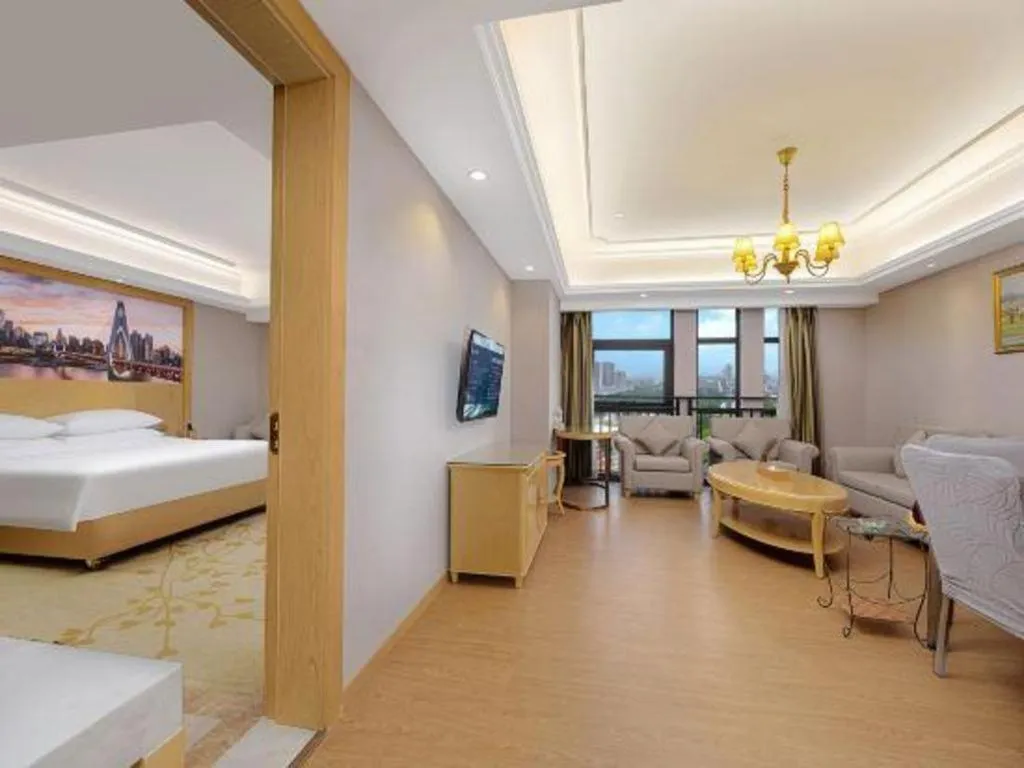 Bed in Vienna Hotel Chongqing Yongchuan High-Speed Railway Station Xinglong Lake