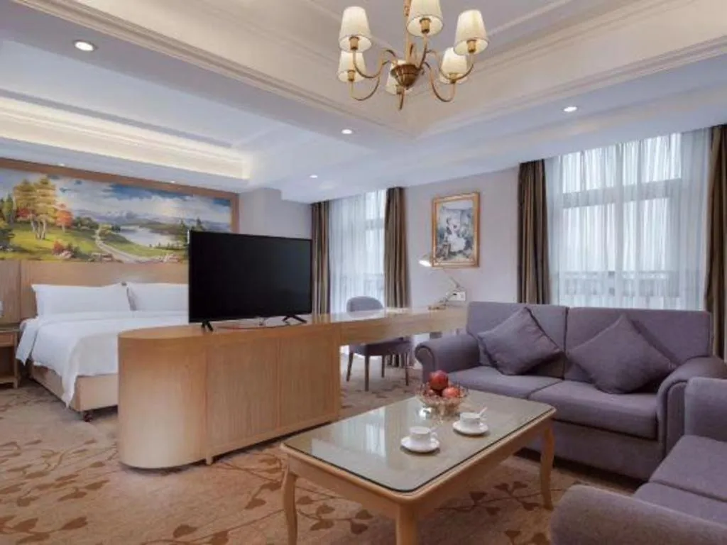 Bed in Vienna Hotel Chongqing Yongchuan High-Speed Railway Station Xinglong Lake