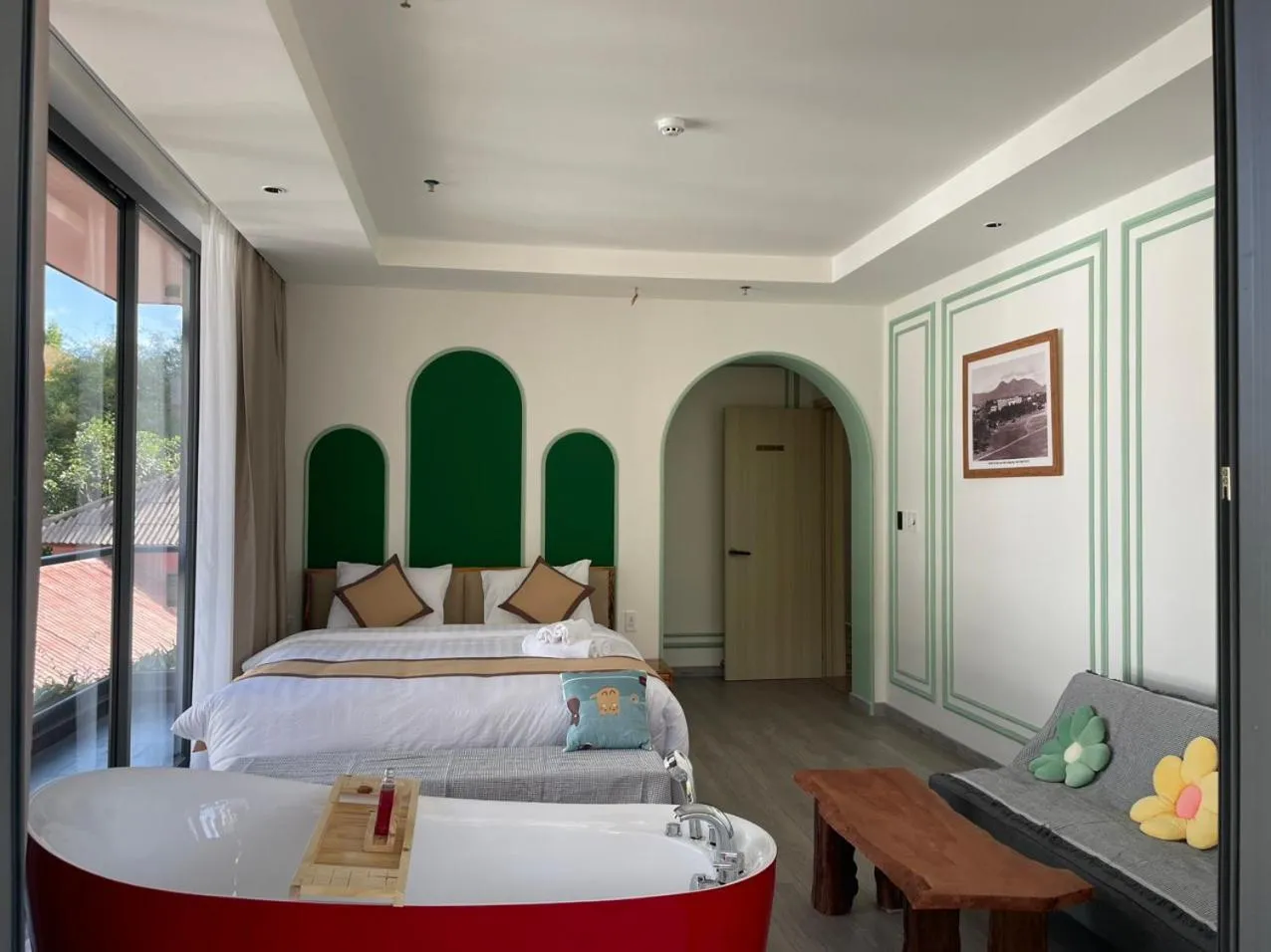 Photo of the whole room, Bed in LHASA HOTEL - Central hotel in Dalat