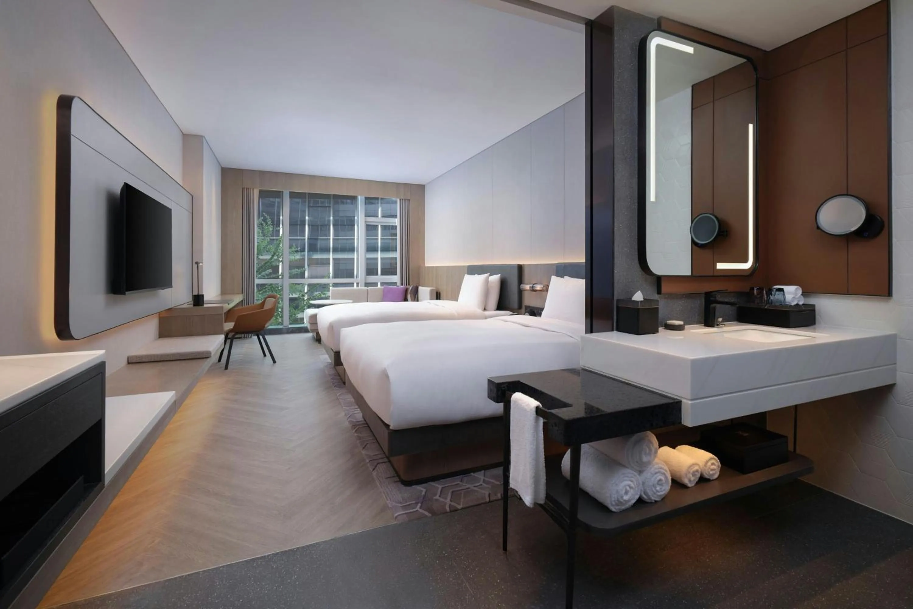 Photo of the whole room, Bed in AC Hotel by Marriott Chengdu North