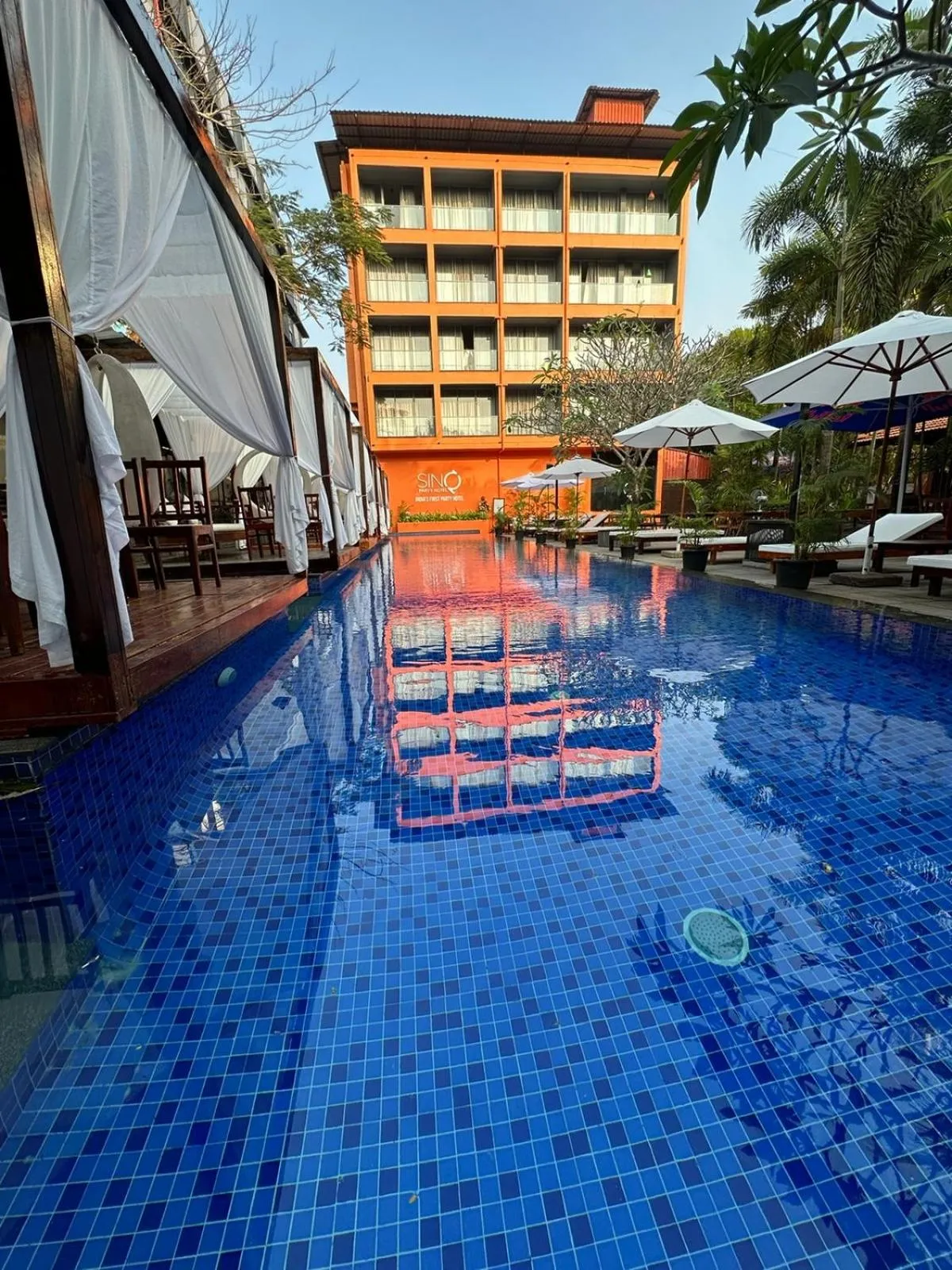 Pool view in SinQ Party Hotel - No Male Stags Allowed