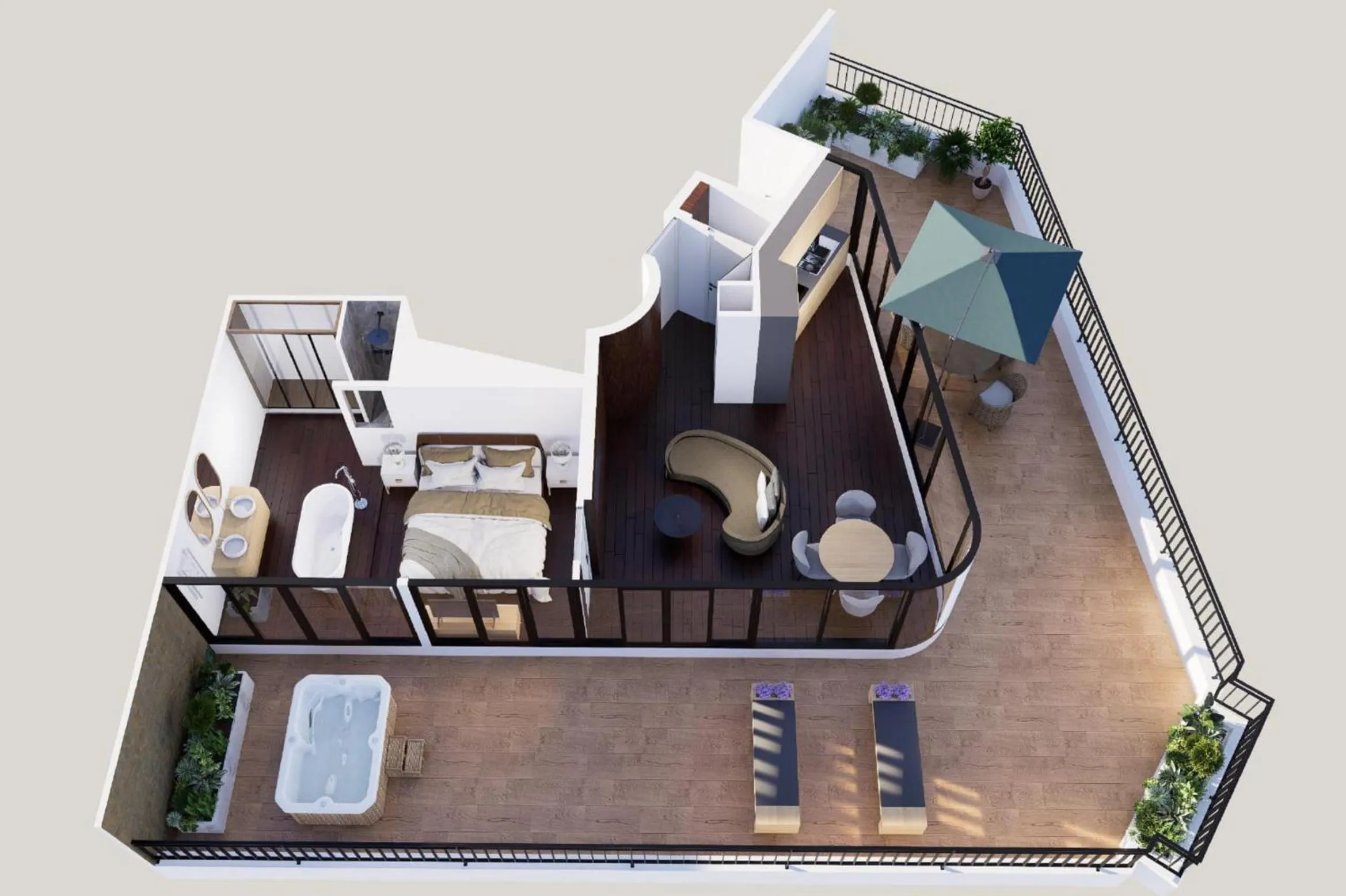 Bird's eye view in Montmartre Residence