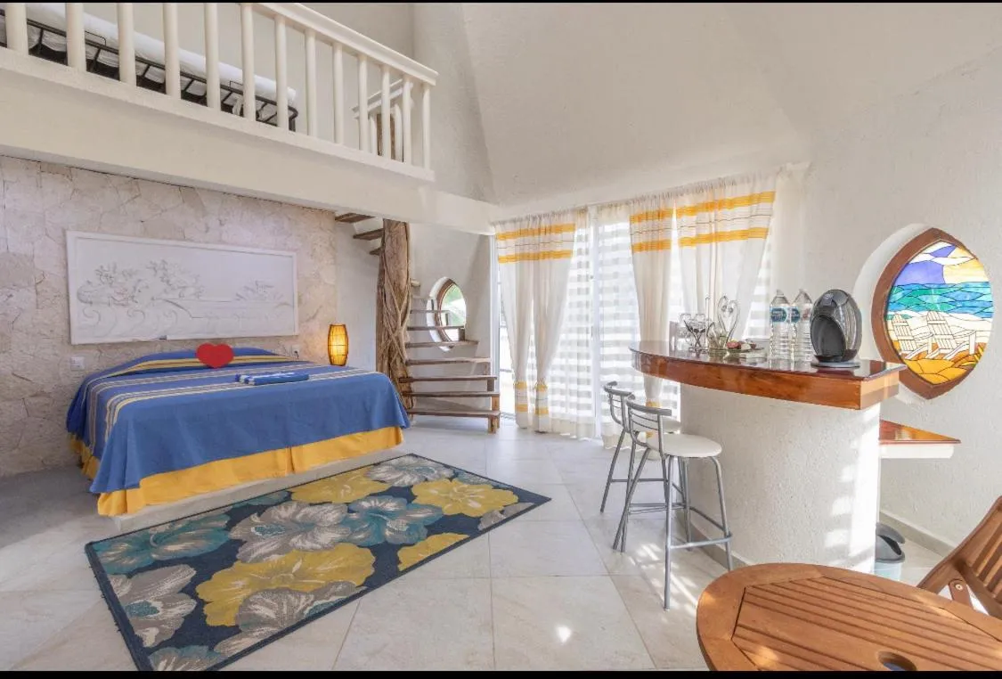 Bed in Casa Cenote Hotel