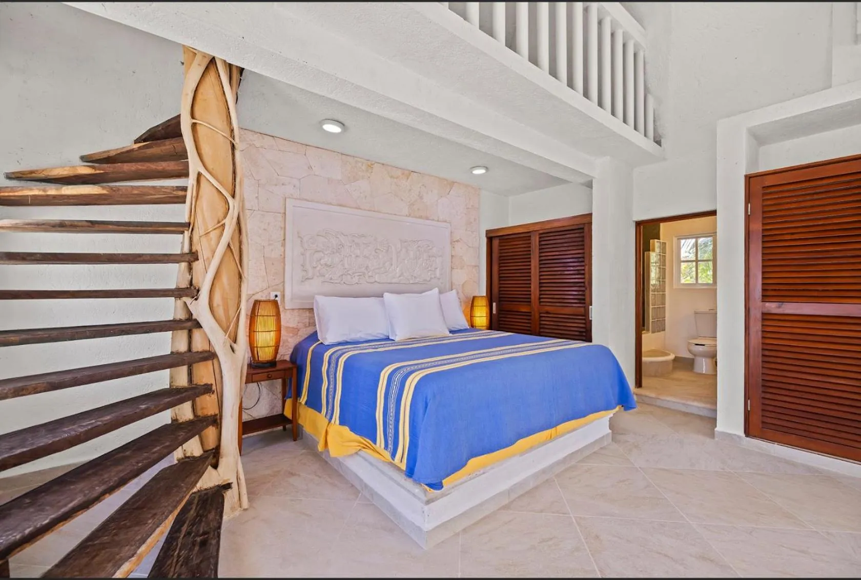 Bed in Casa Cenote Hotel