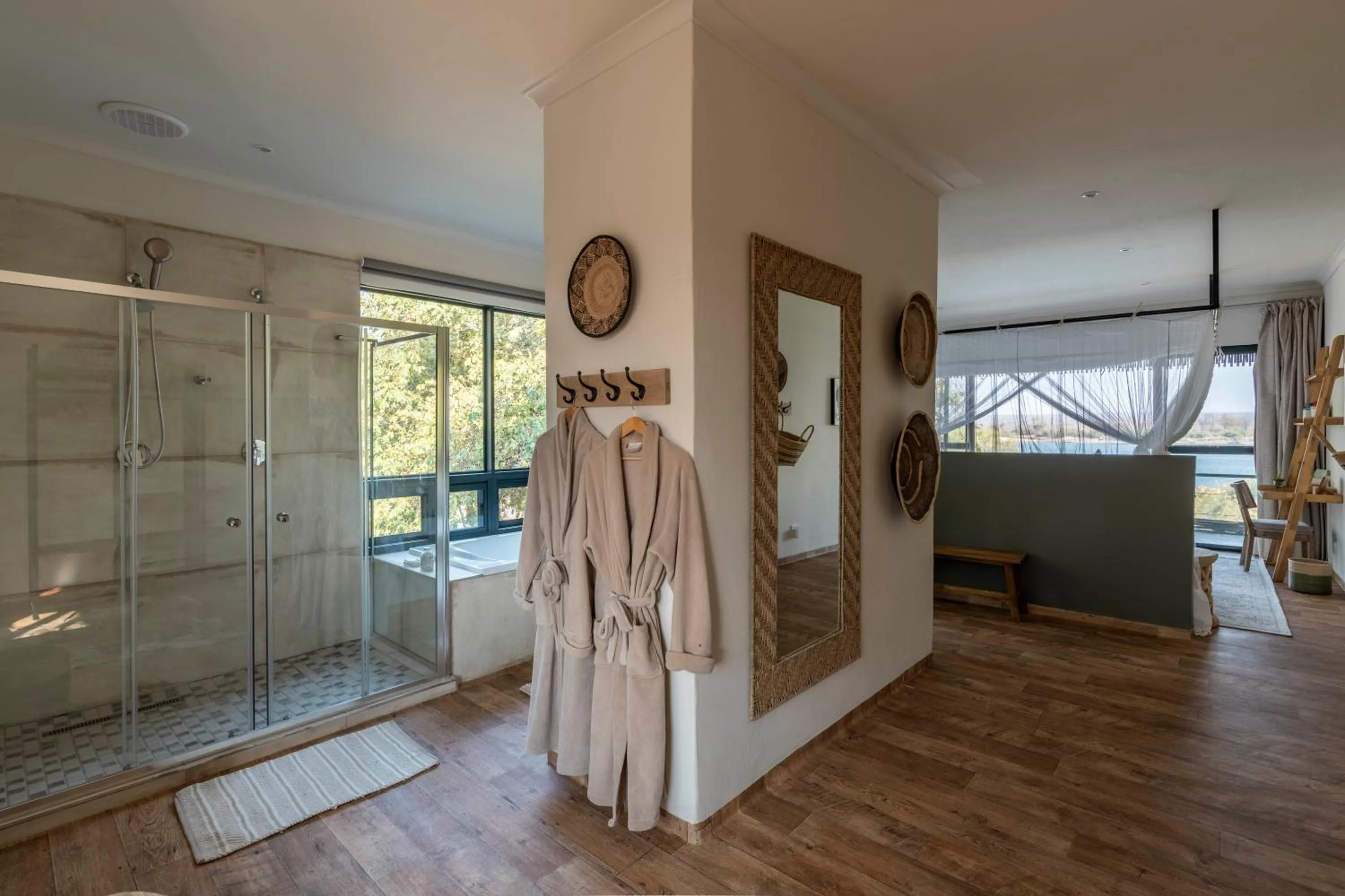 Shower in Zambezi Dusk River Facing-all inclusive-Luxury Accommodation