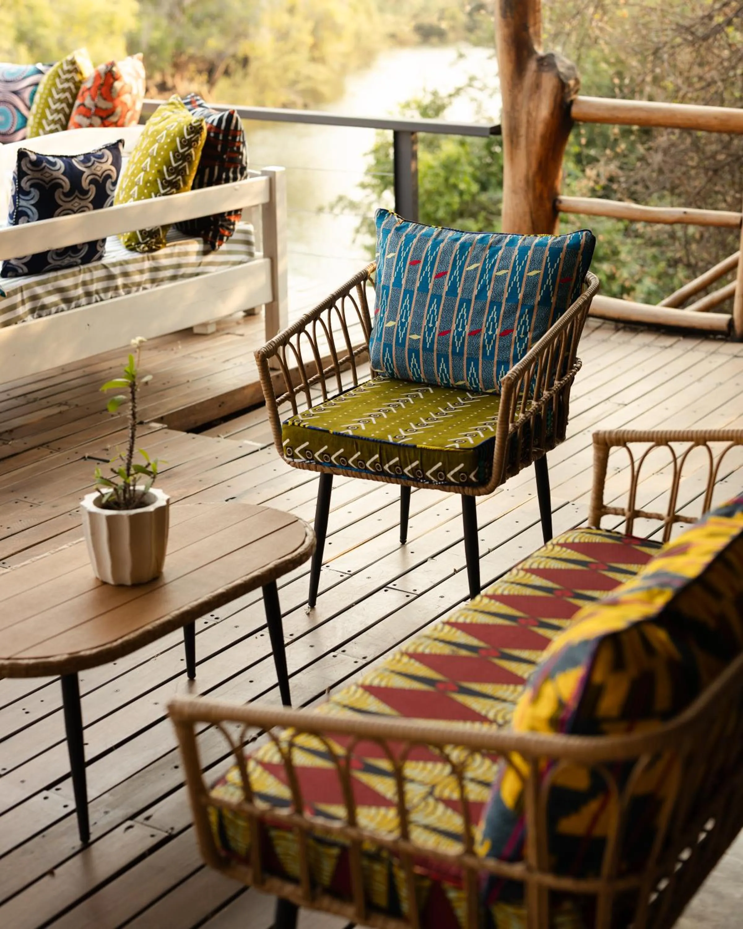 Seating area in Zambezi Dusk River Facing-all inclusive-Luxury Accommodation