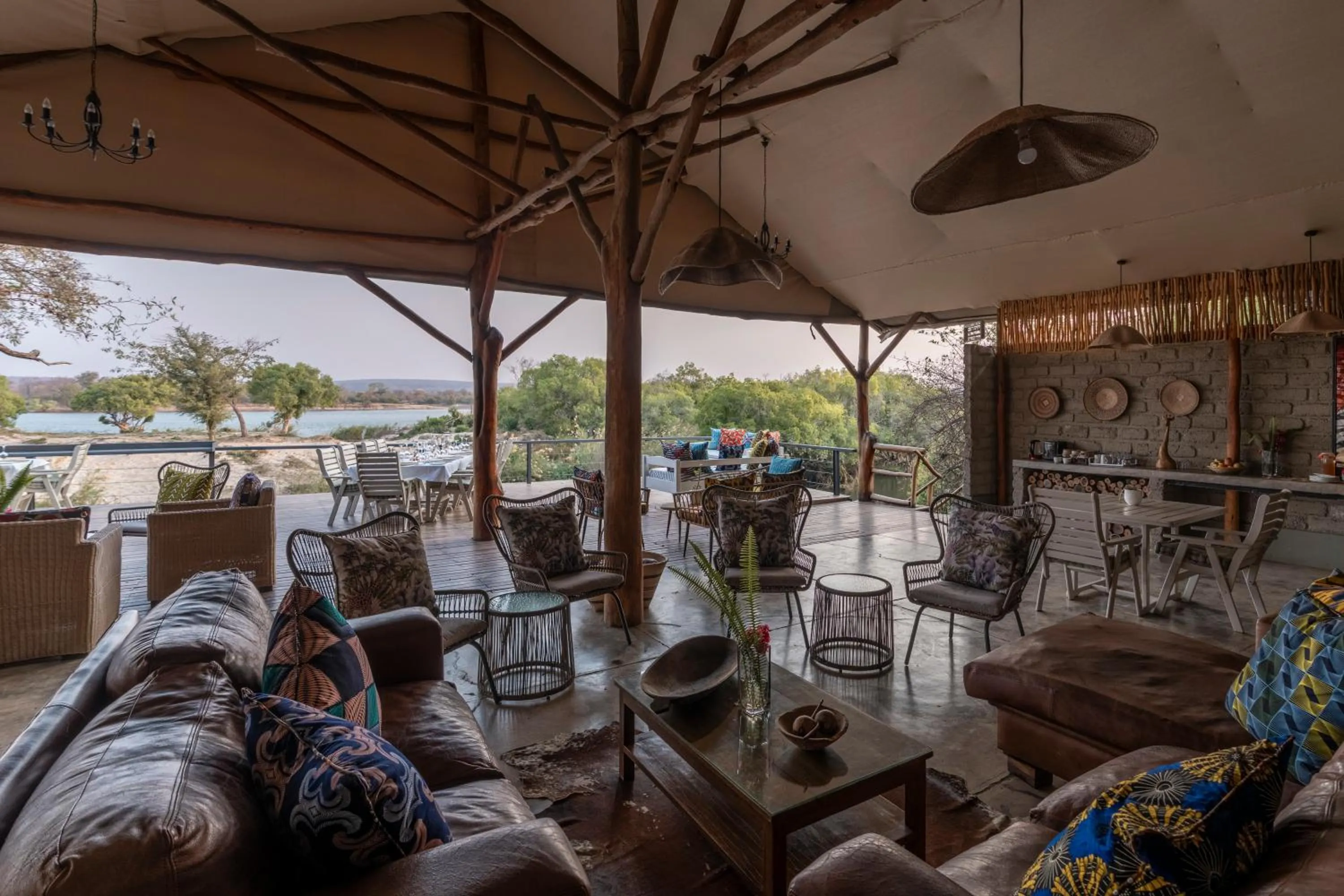 Dining area in Zambezi Dusk River Facing-all inclusive-Luxury Accommodation