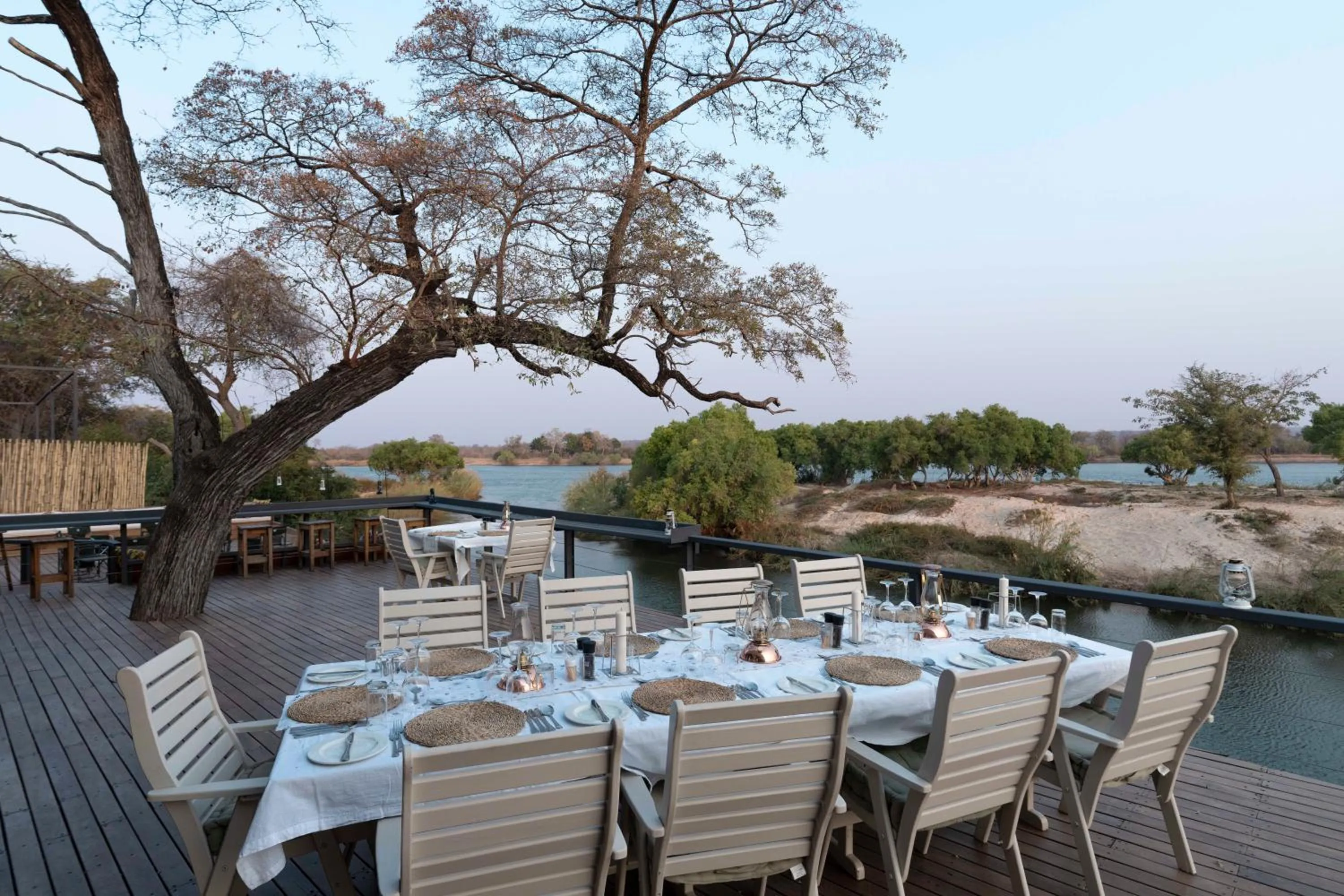 Dining area in Zambezi Dusk River Facing-all inclusive-Luxury Accommodation