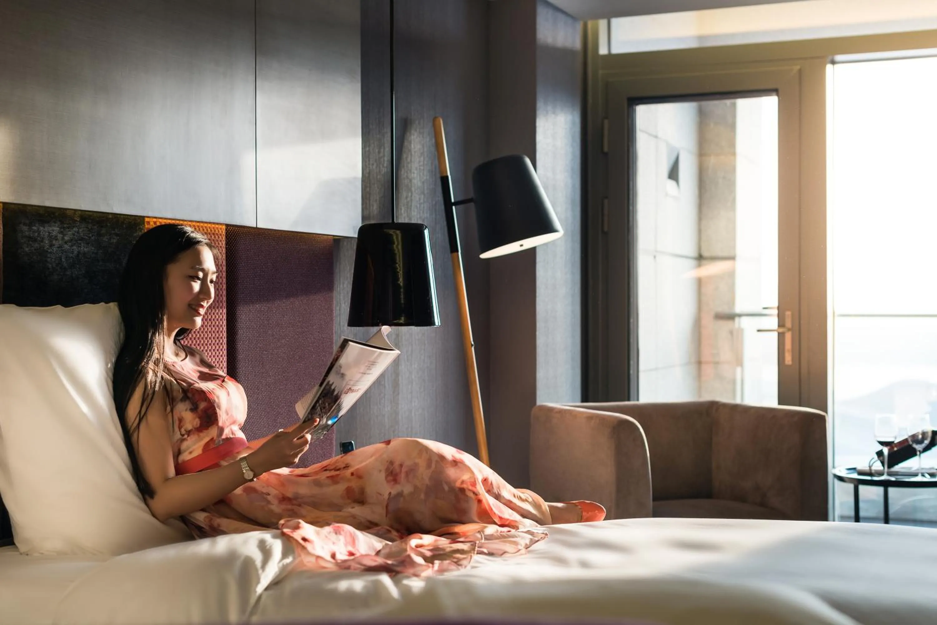 People, Bed in Pullman Nanjing Lukou Airport