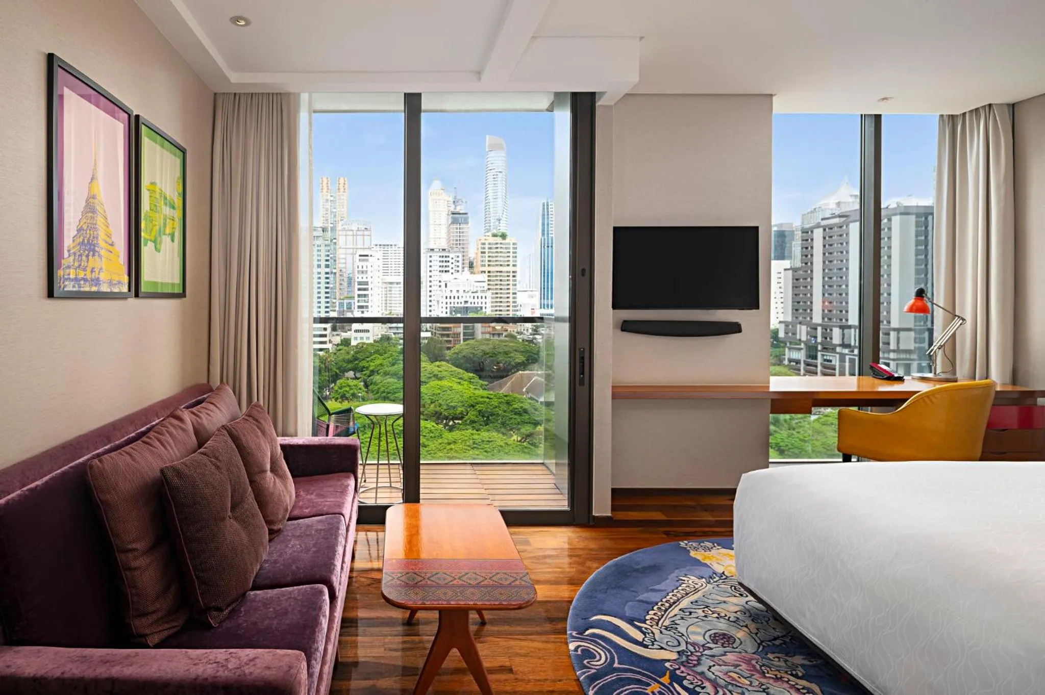 Photo of the whole room, Bed in Hotel Indigo Bangkok Wireless Road by IHG