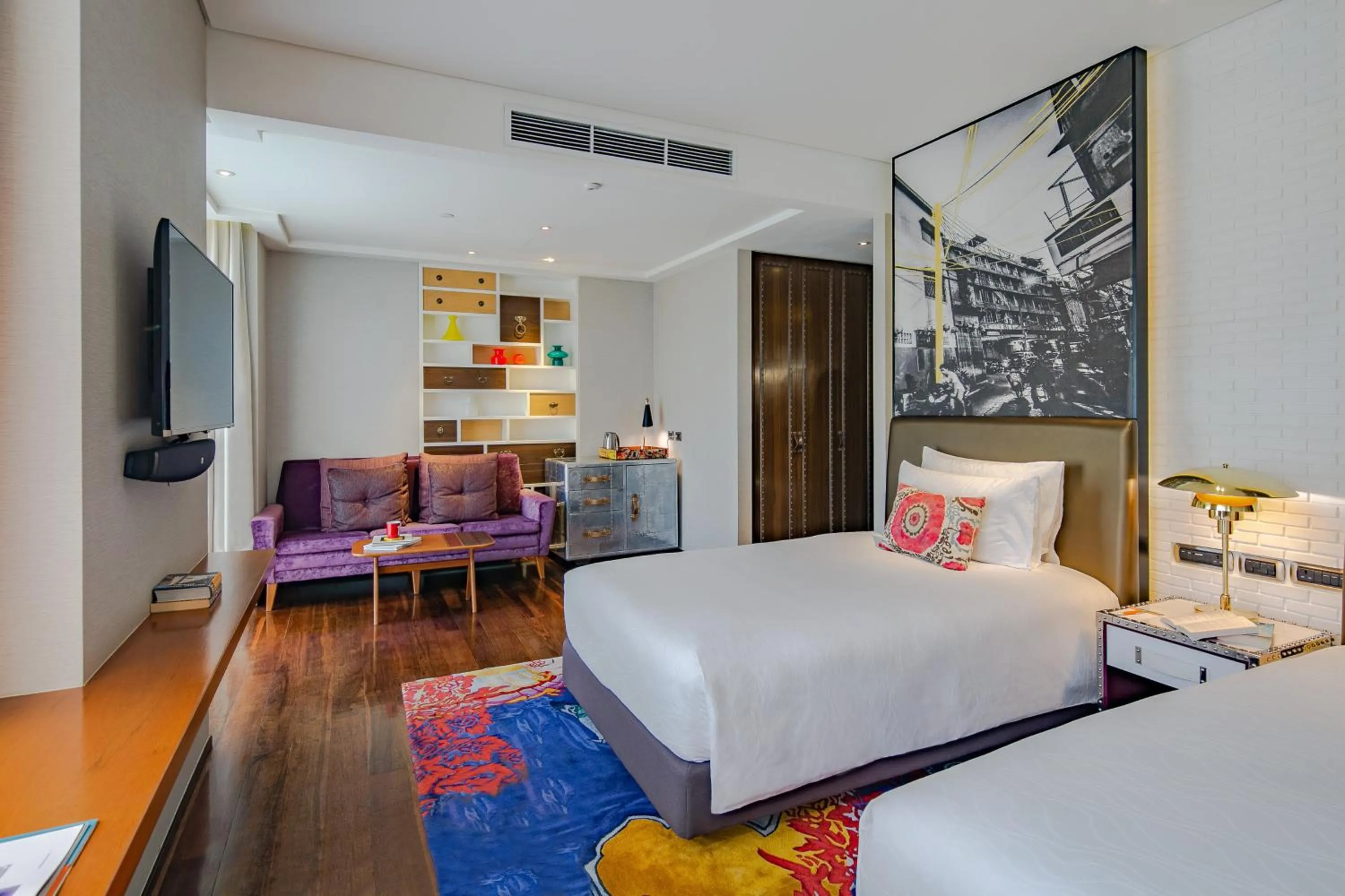 Photo of the whole room, Bed in Hotel Indigo Bangkok Wireless Road by IHG