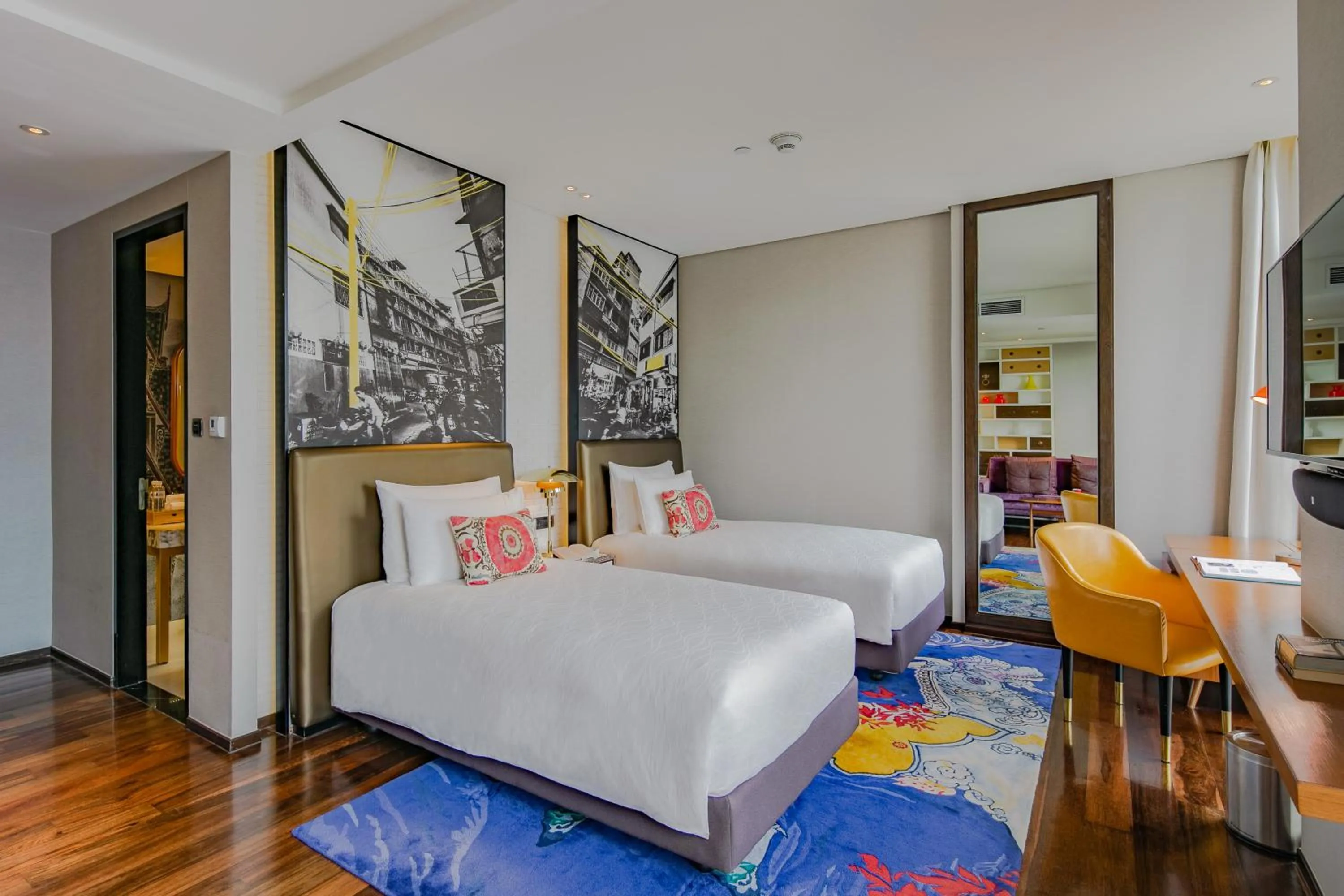 Photo of the whole room, Bed in Hotel Indigo Bangkok Wireless Road by IHG