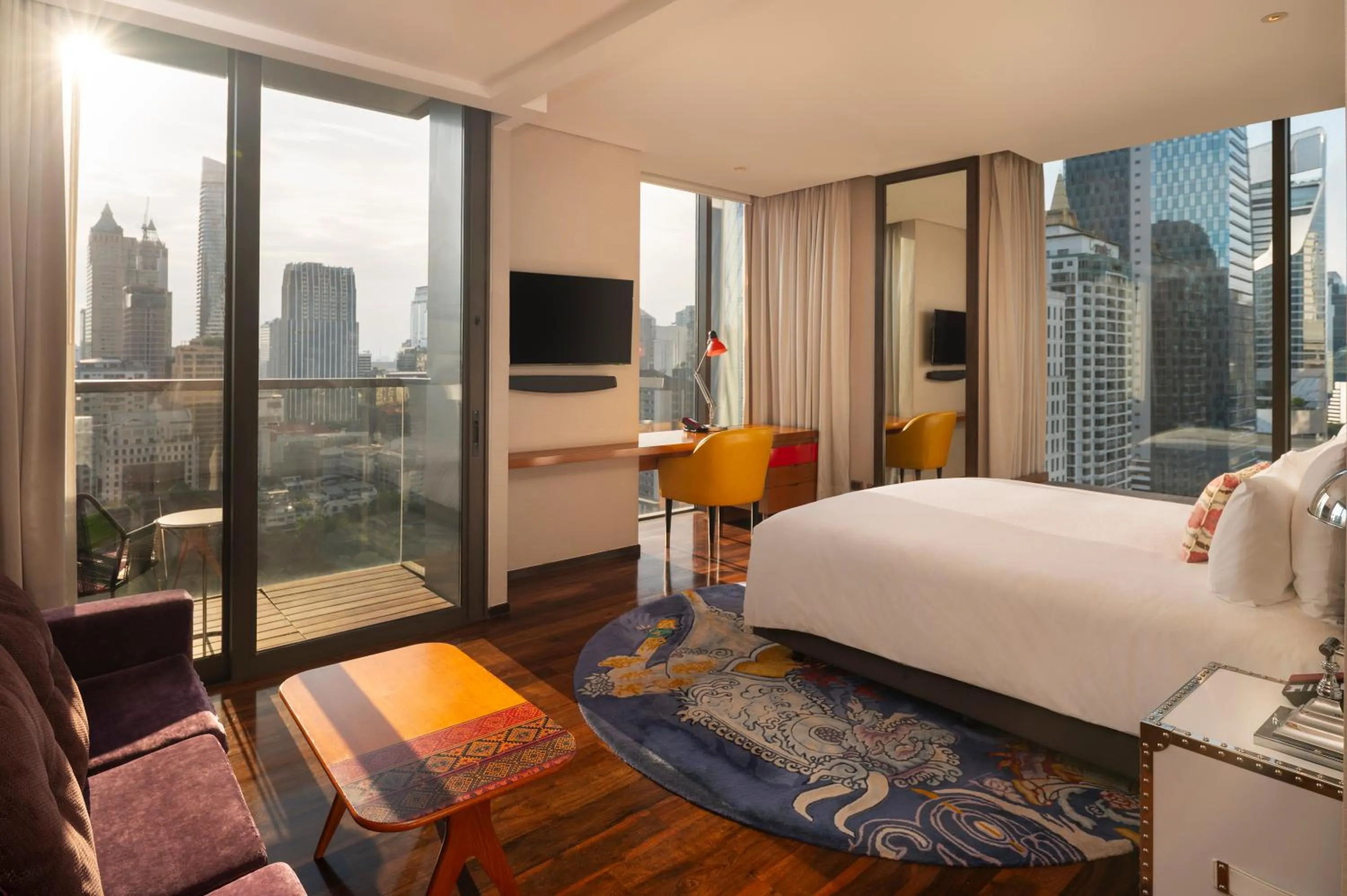 Photo of the whole room, Bed in Hotel Indigo Bangkok Wireless Road by IHG