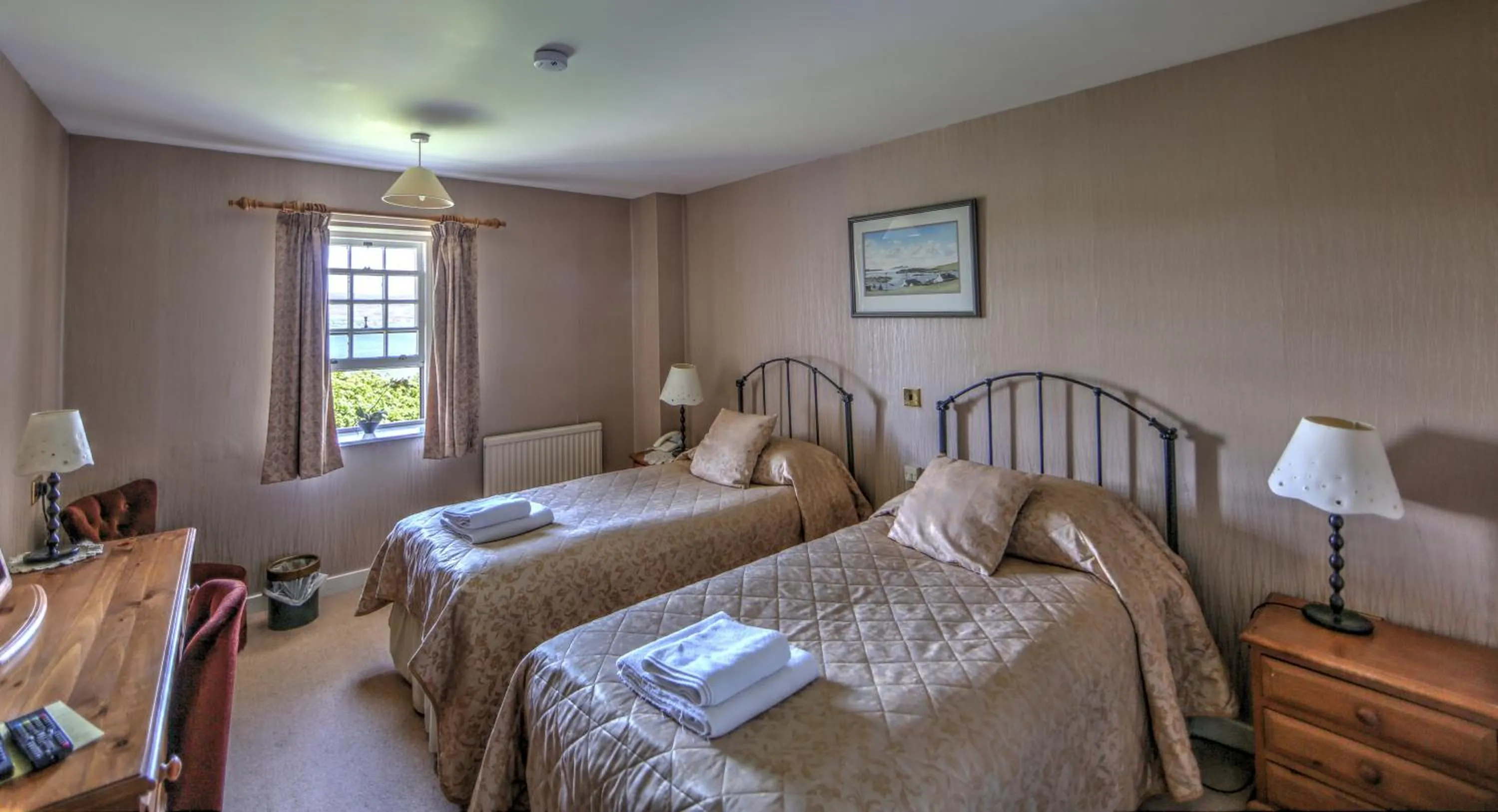 Decorative detail, Bed in Busta House Hotel