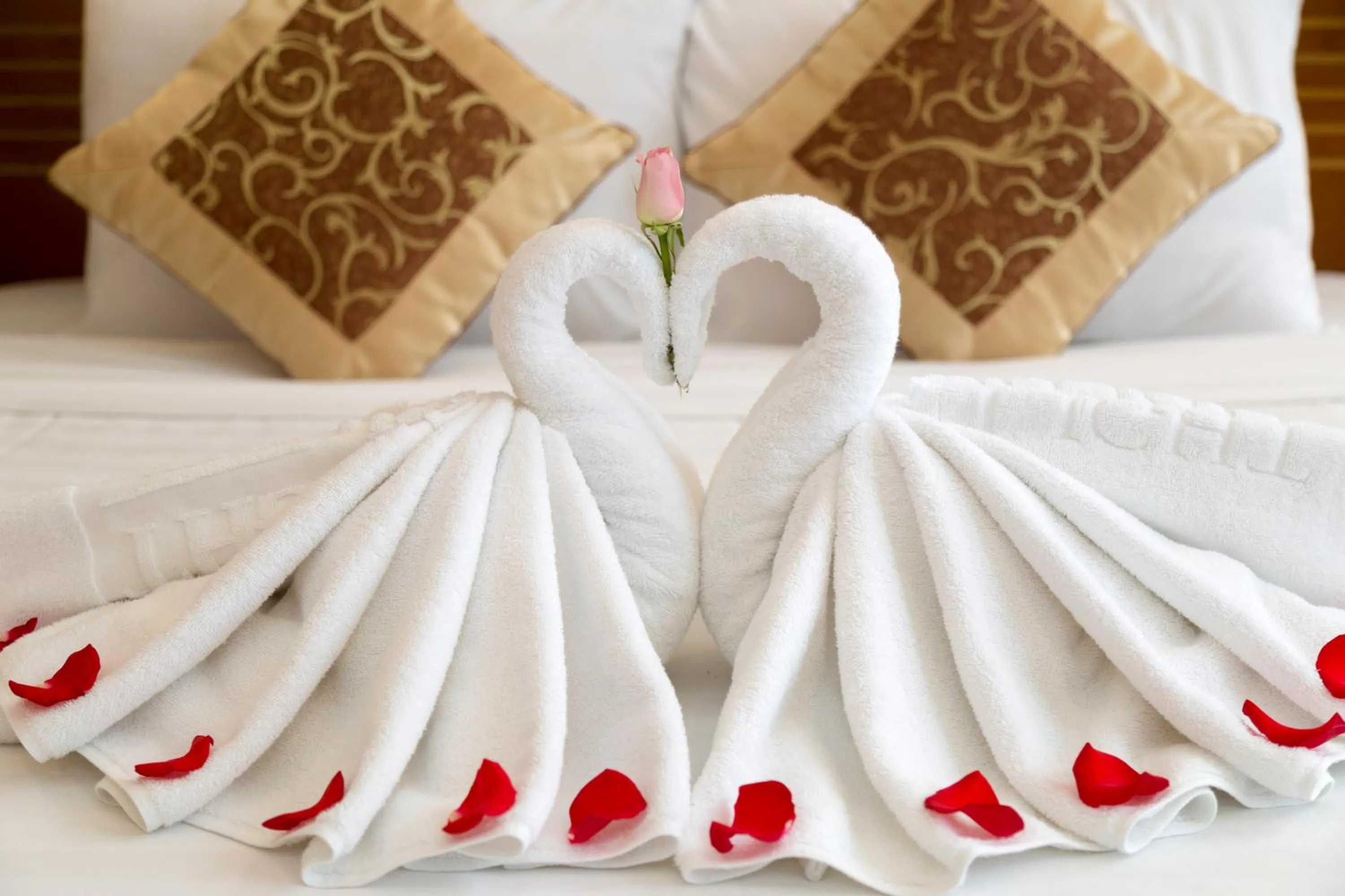 Bed in Golden Light Da Nang Hotel