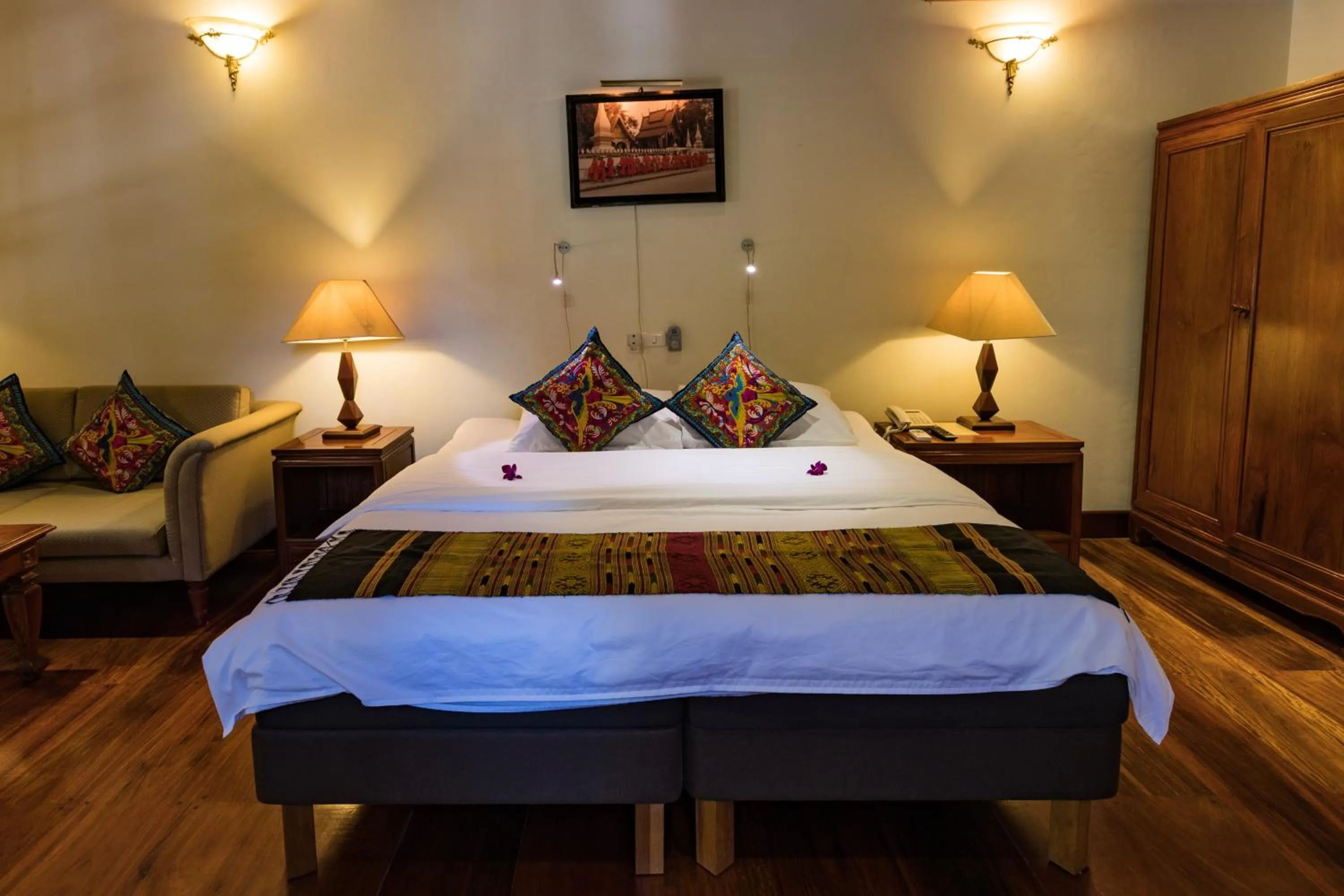 Bed in Mekong Riverview Hotel