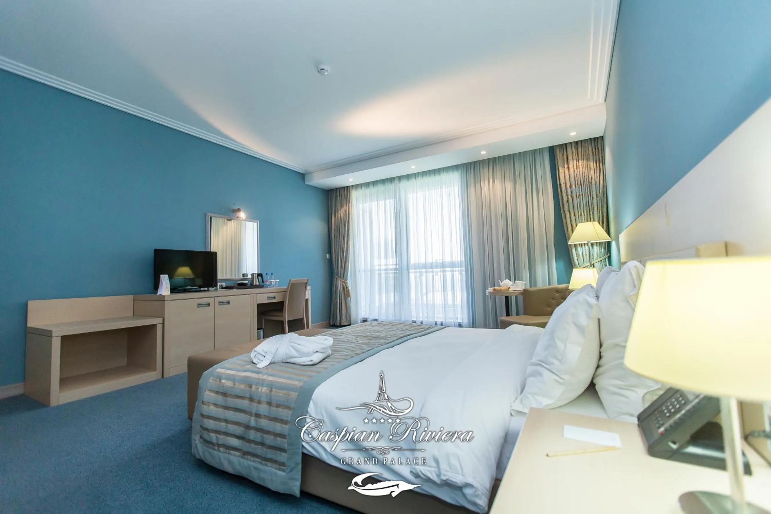 TV and multimedia, Bed in Caspian Riviera Grand Palace Hotel