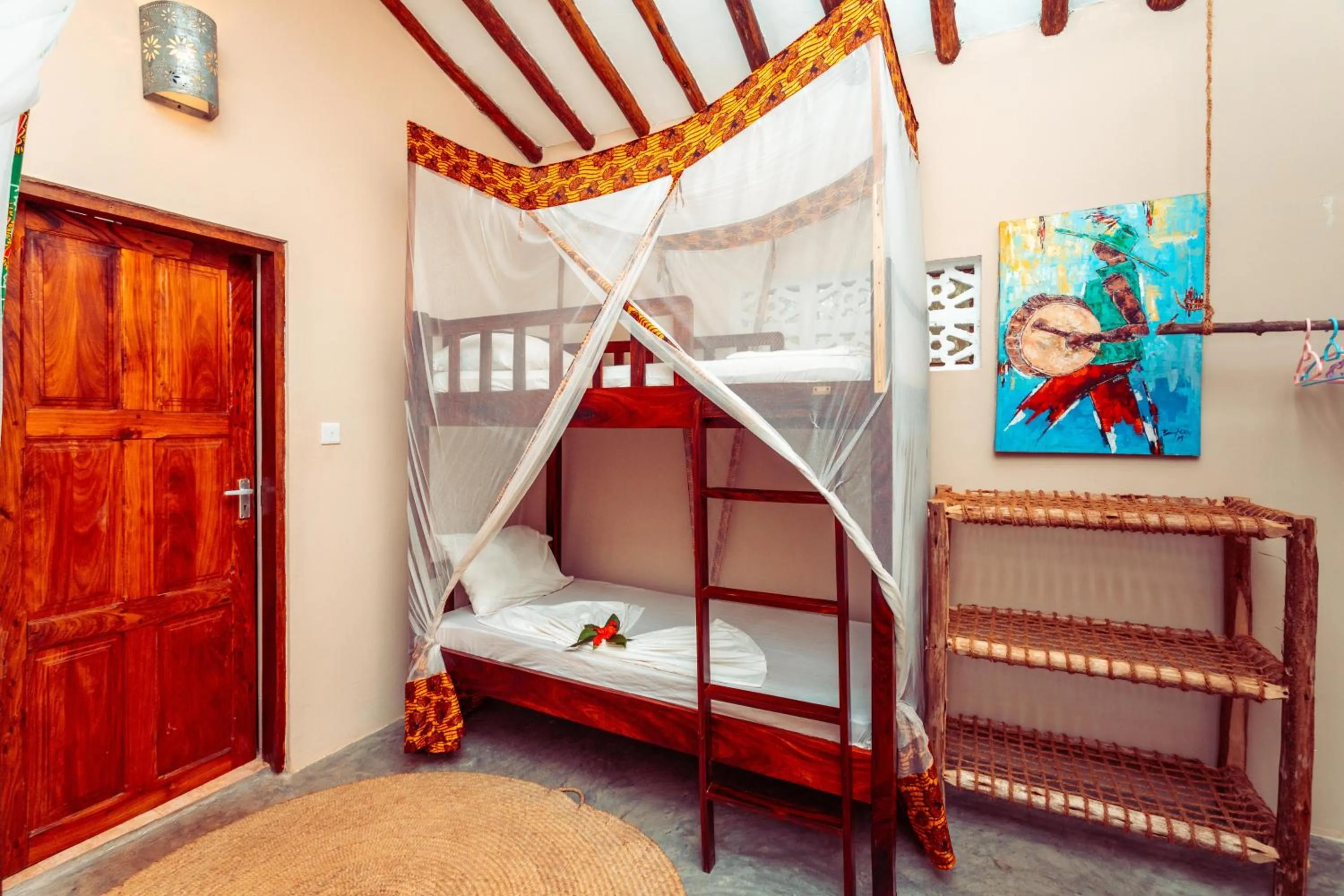 Decorative detail, Bed in Demani Lodge Zanzibar