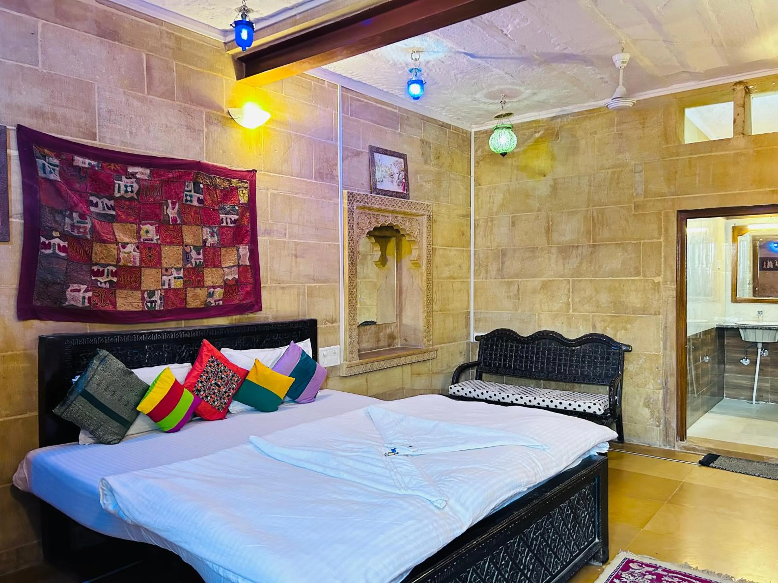 Photo of the whole room, Bed in Hotel Pol Haveli Jaisalmer