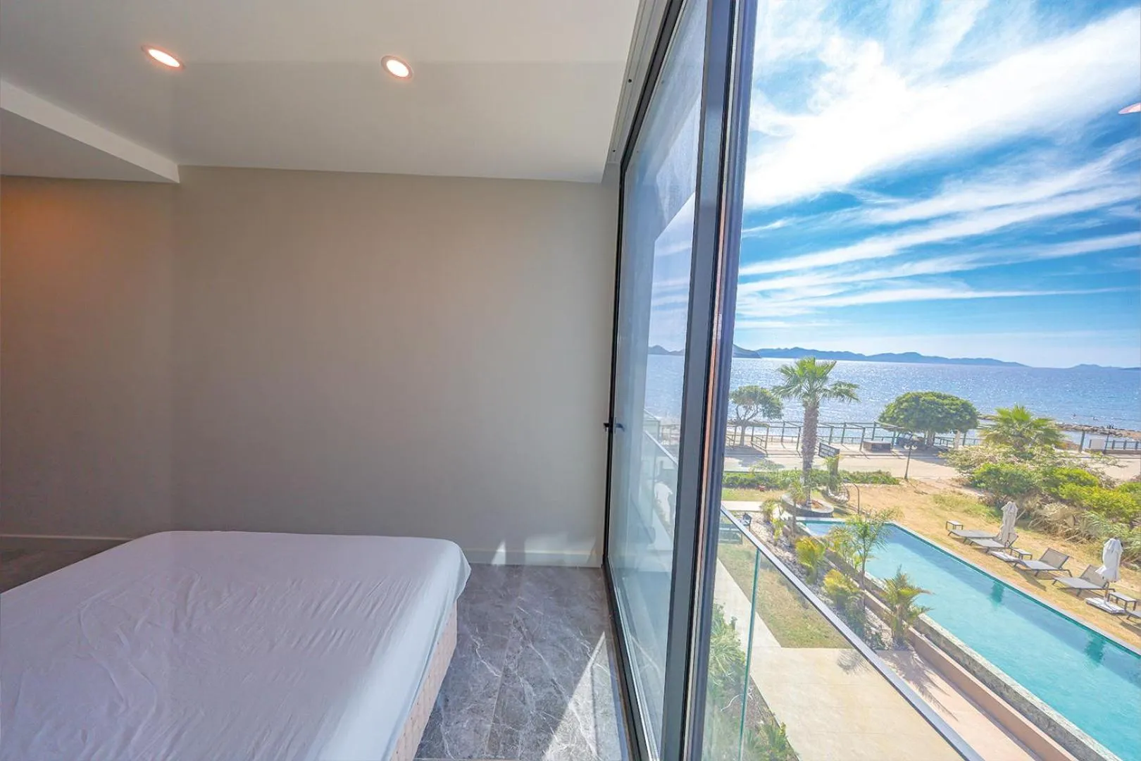 Bed in Bodrum Ada Apart Otel Turgutreis