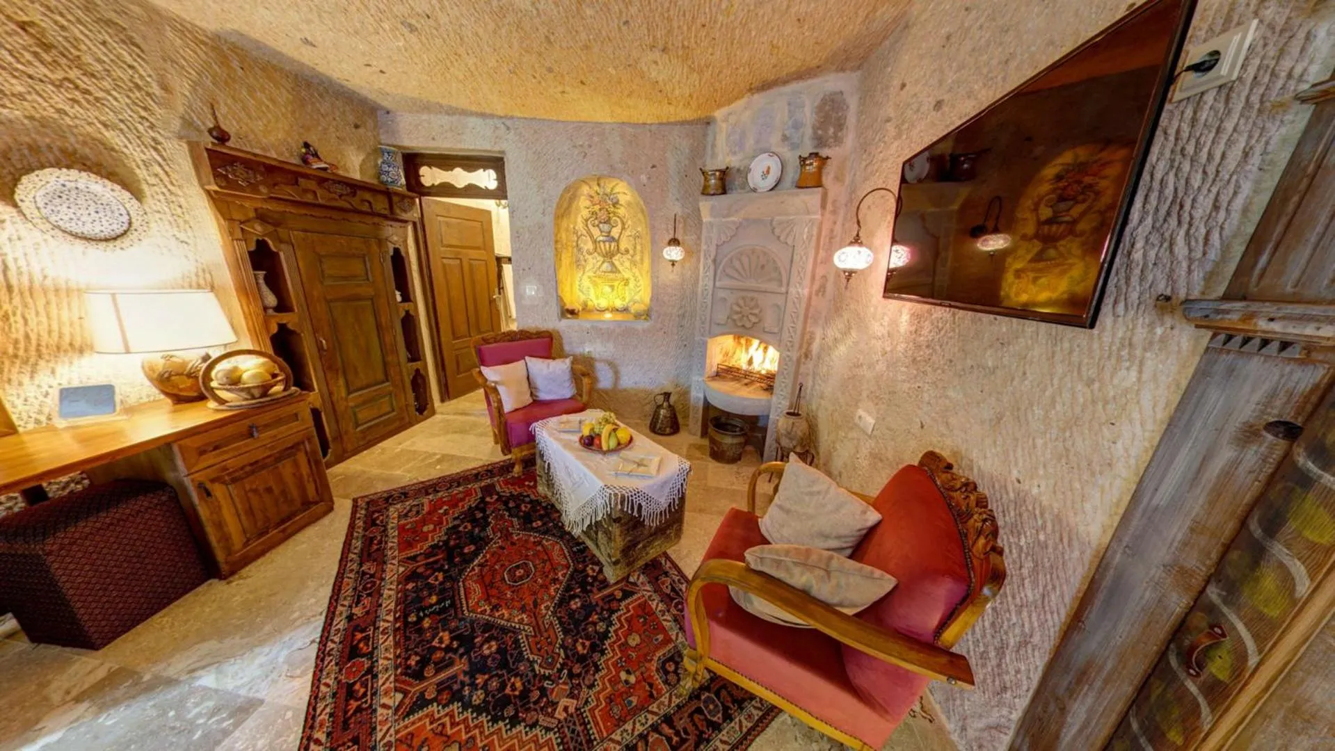Seating area in Turkish Cave House