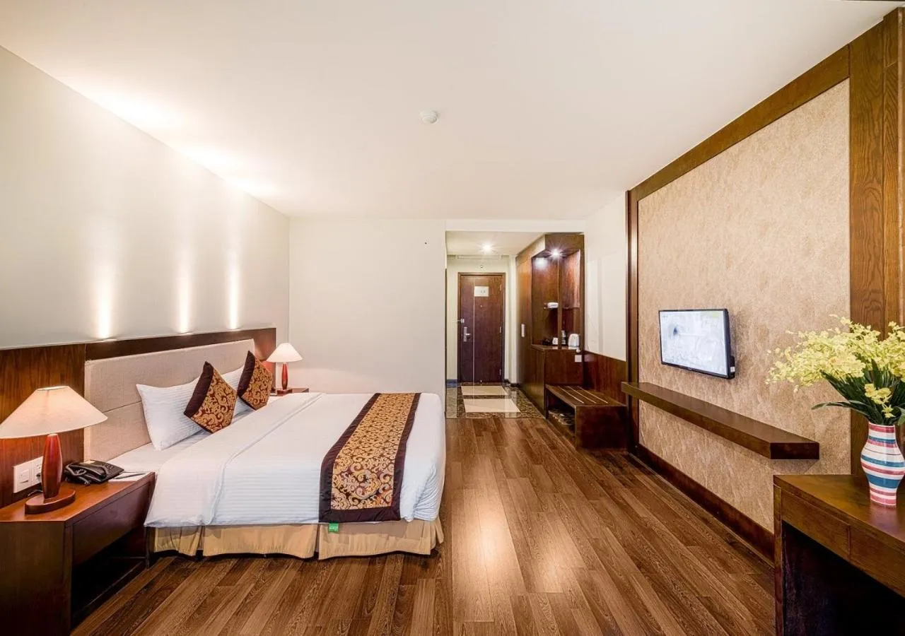 Bed in Muong Thanh Grand Ha Tinh Hotel