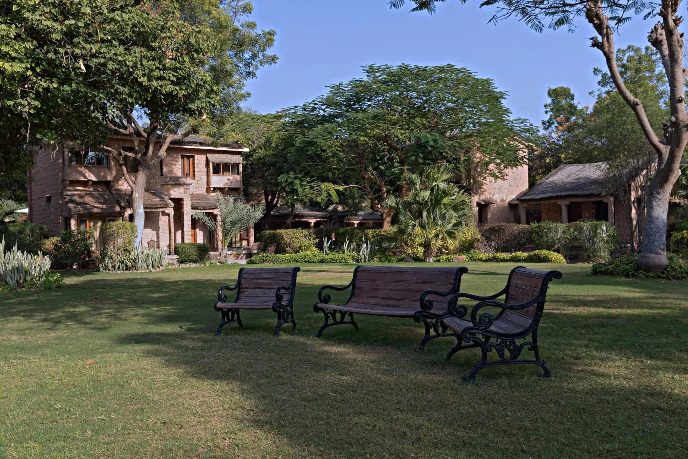 Garden in MANVĀR SHERGARH, THE DESERT RESORT