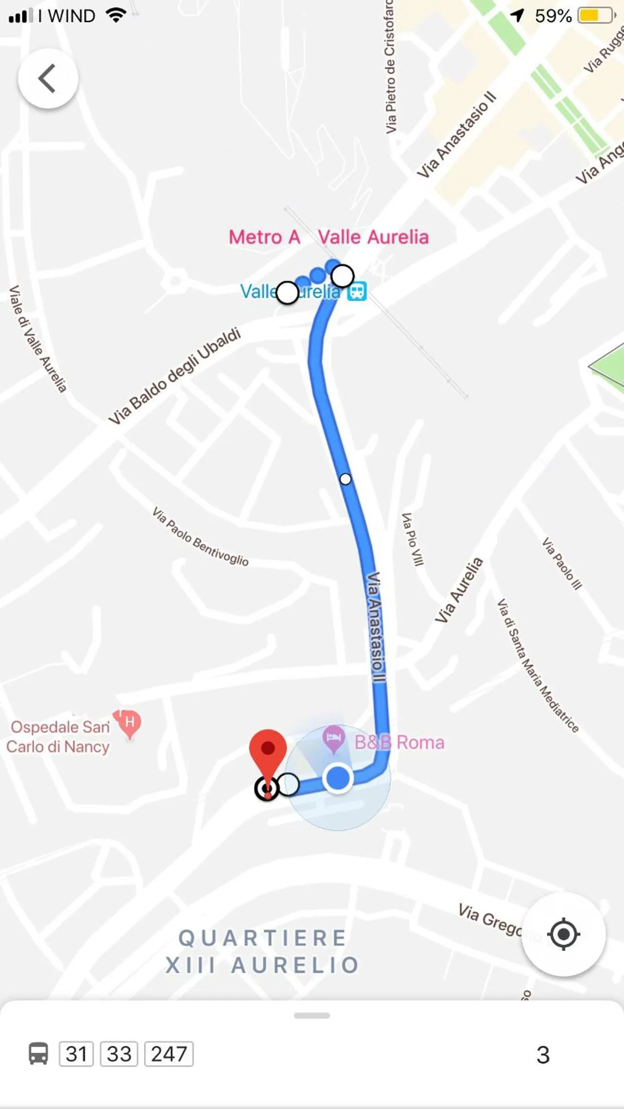 Off site in B&B Roma