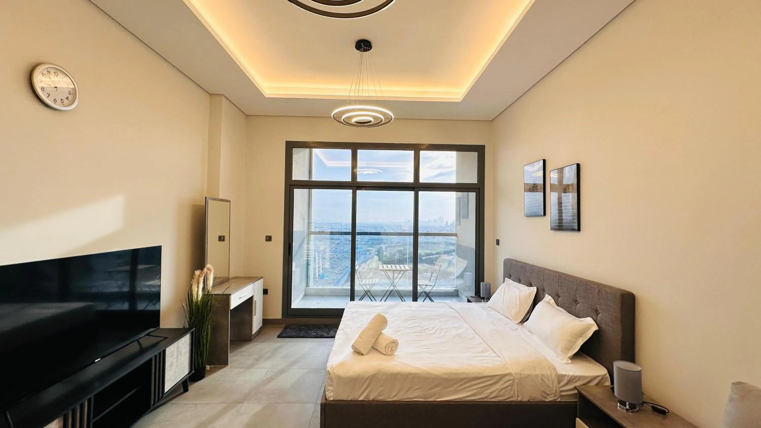 TV and multimedia in Upscale Studio Apartment Burj View with Balcony Free Parking by Belvilla