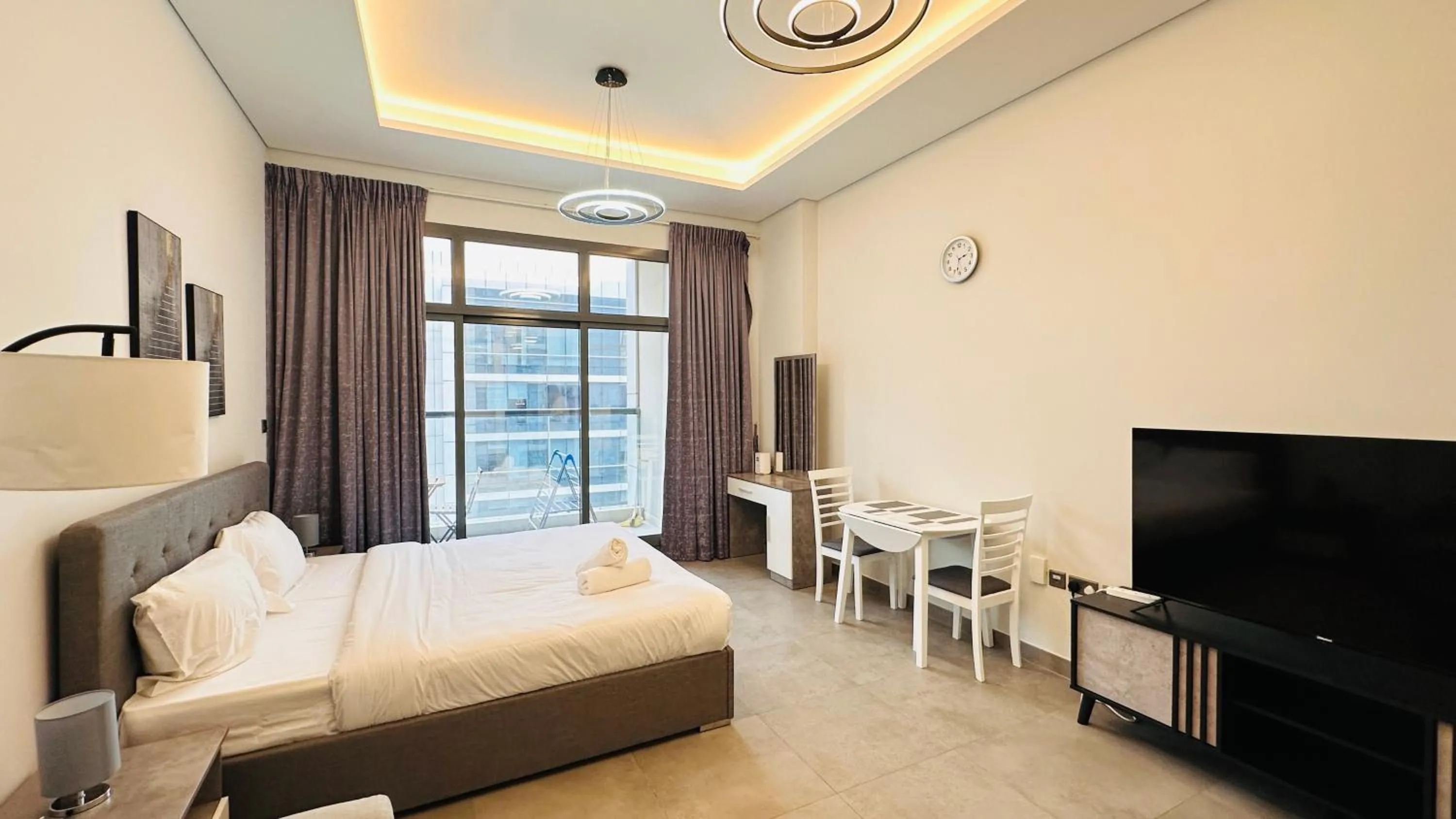 Bedroom in Spacious Studio Apartment Palm View with Big Balcony Free Parking by Belvilla