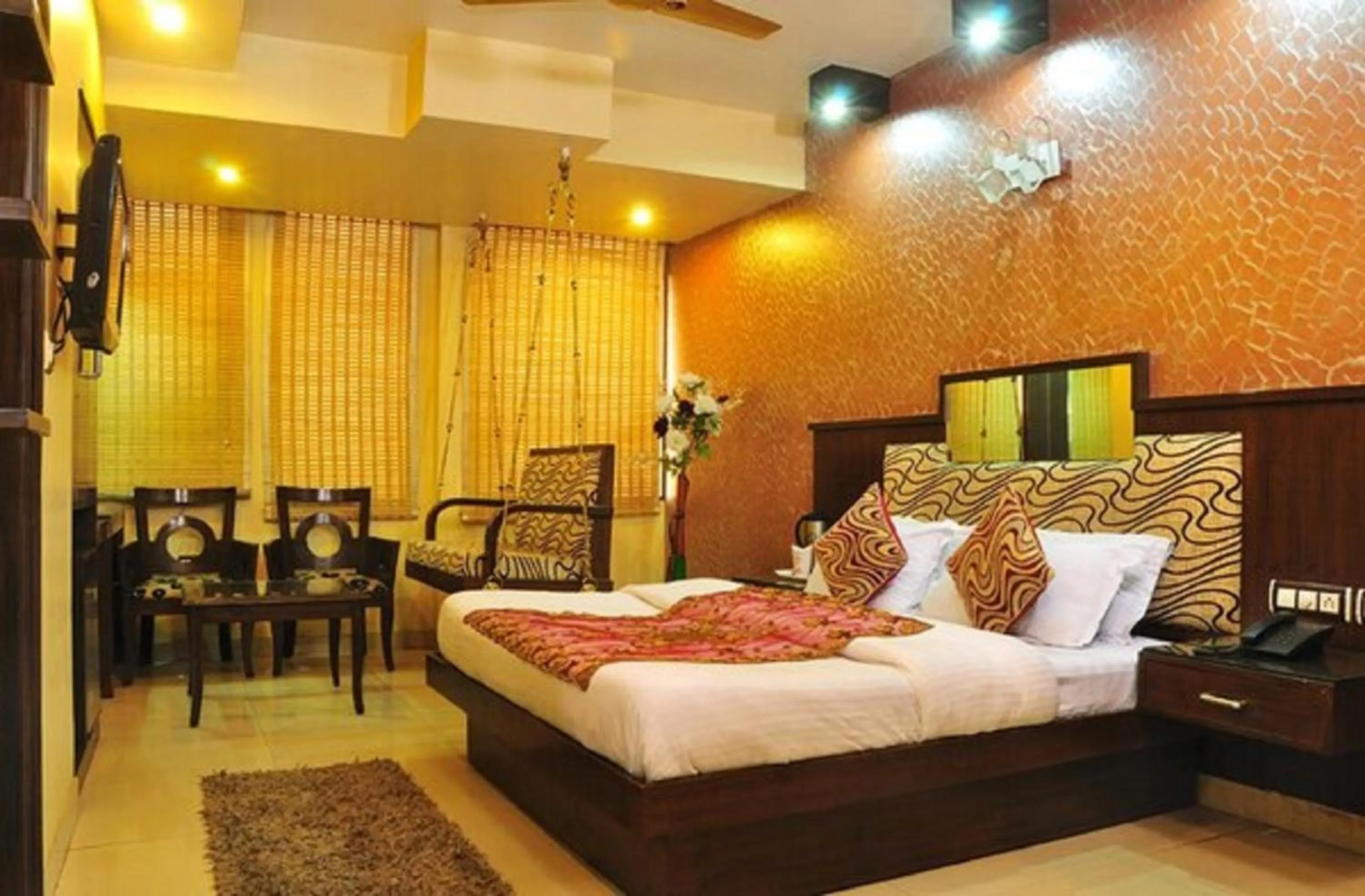 Bed in Hotel Shivdev International