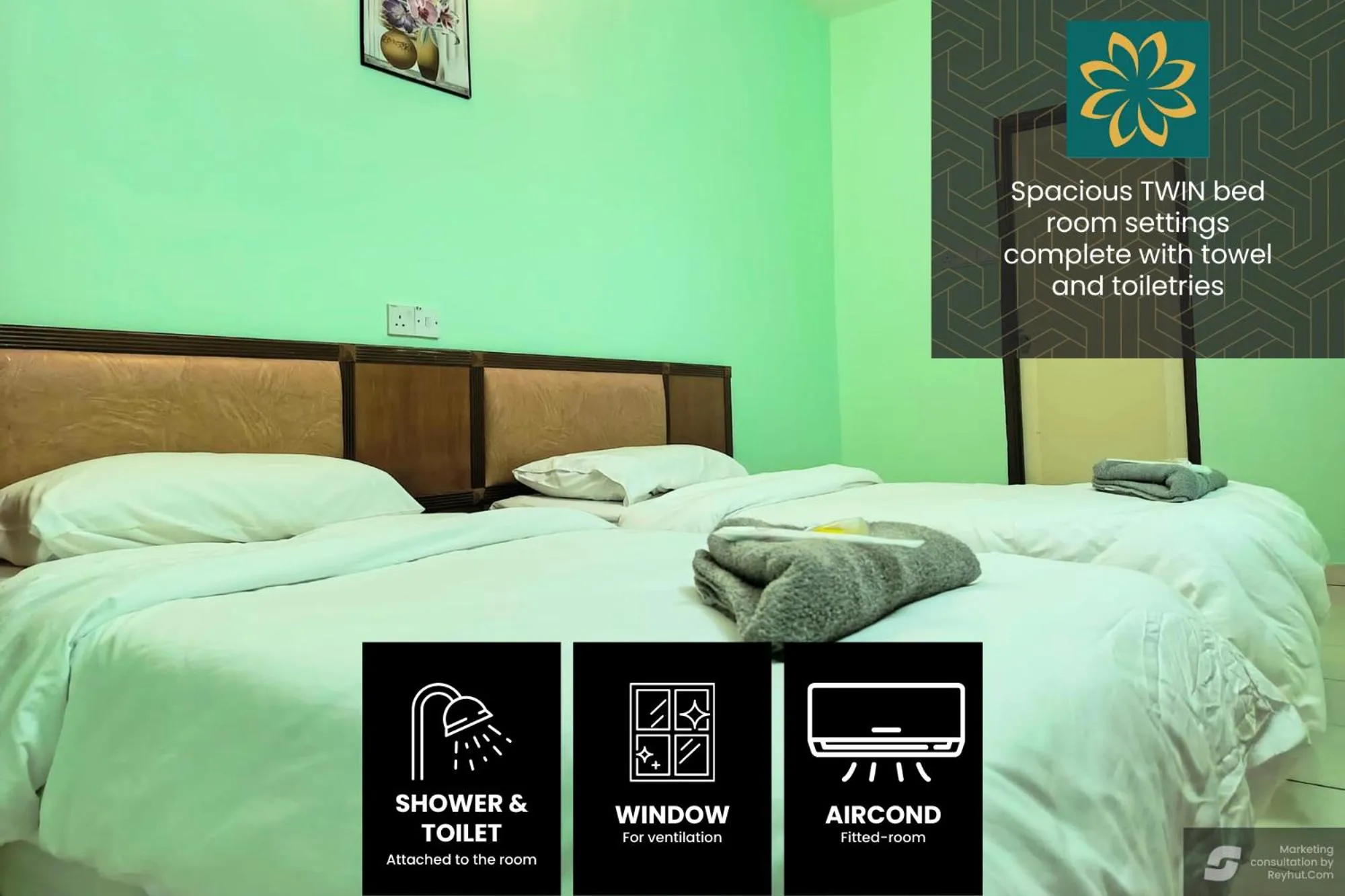 Bed in Thara Beach Resort