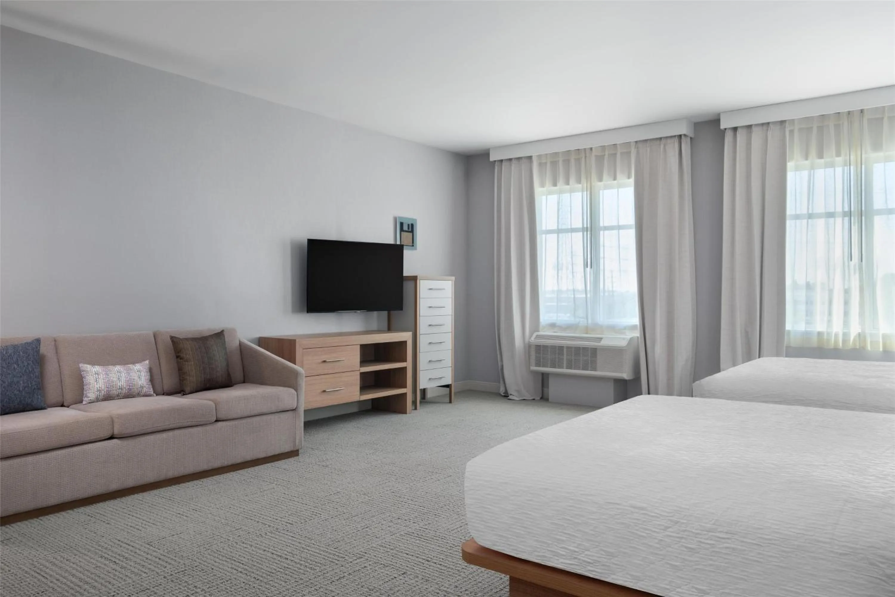 Living room, Bed in Homewood Suites By Hilton Fremont