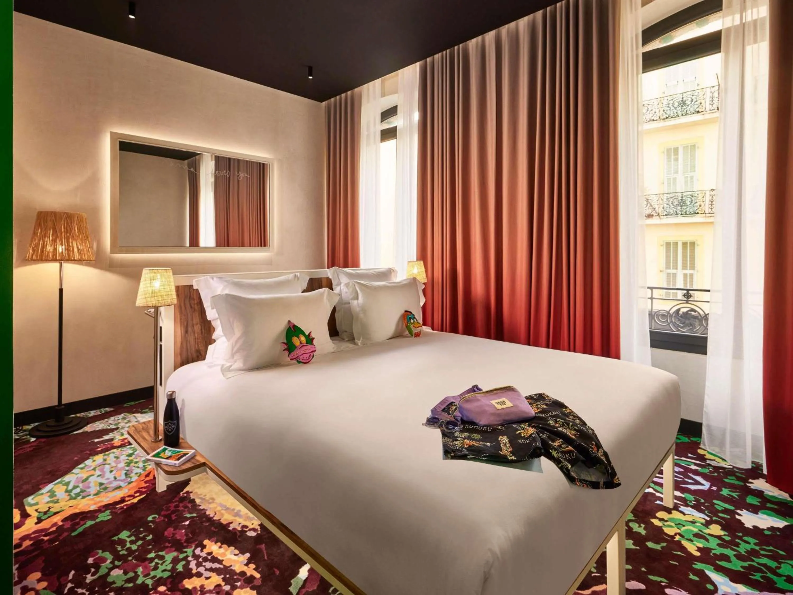 Bedroom, Bed in Mama Shelter Nice